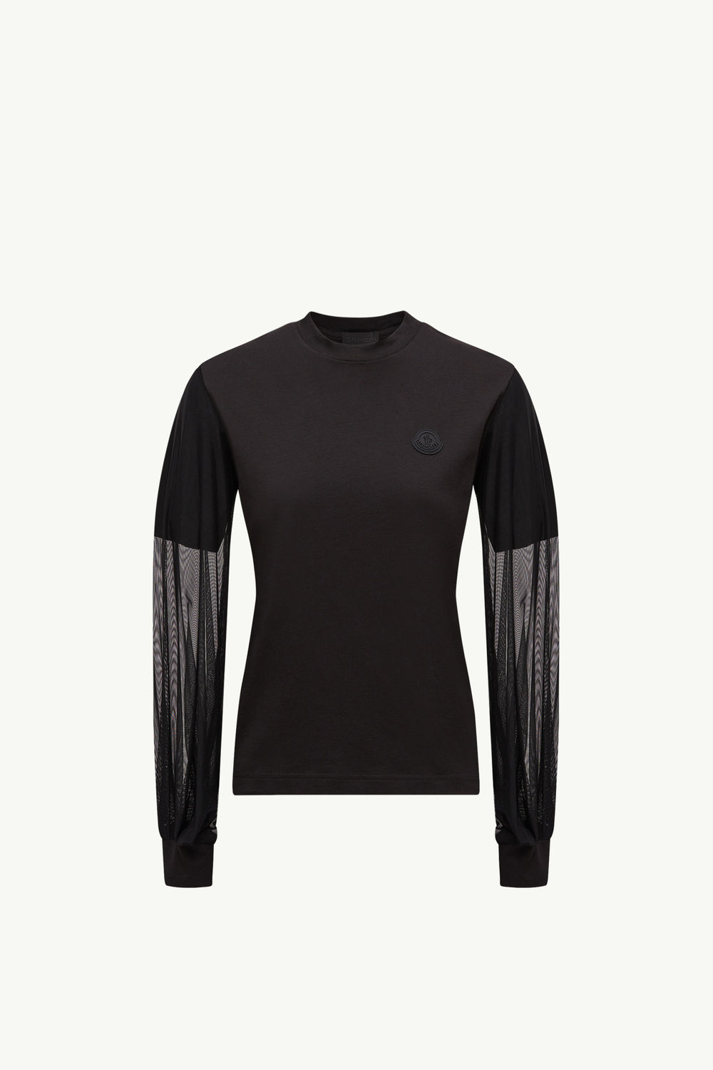 Tulle Long Sleeve Top Women Black Moncler 2