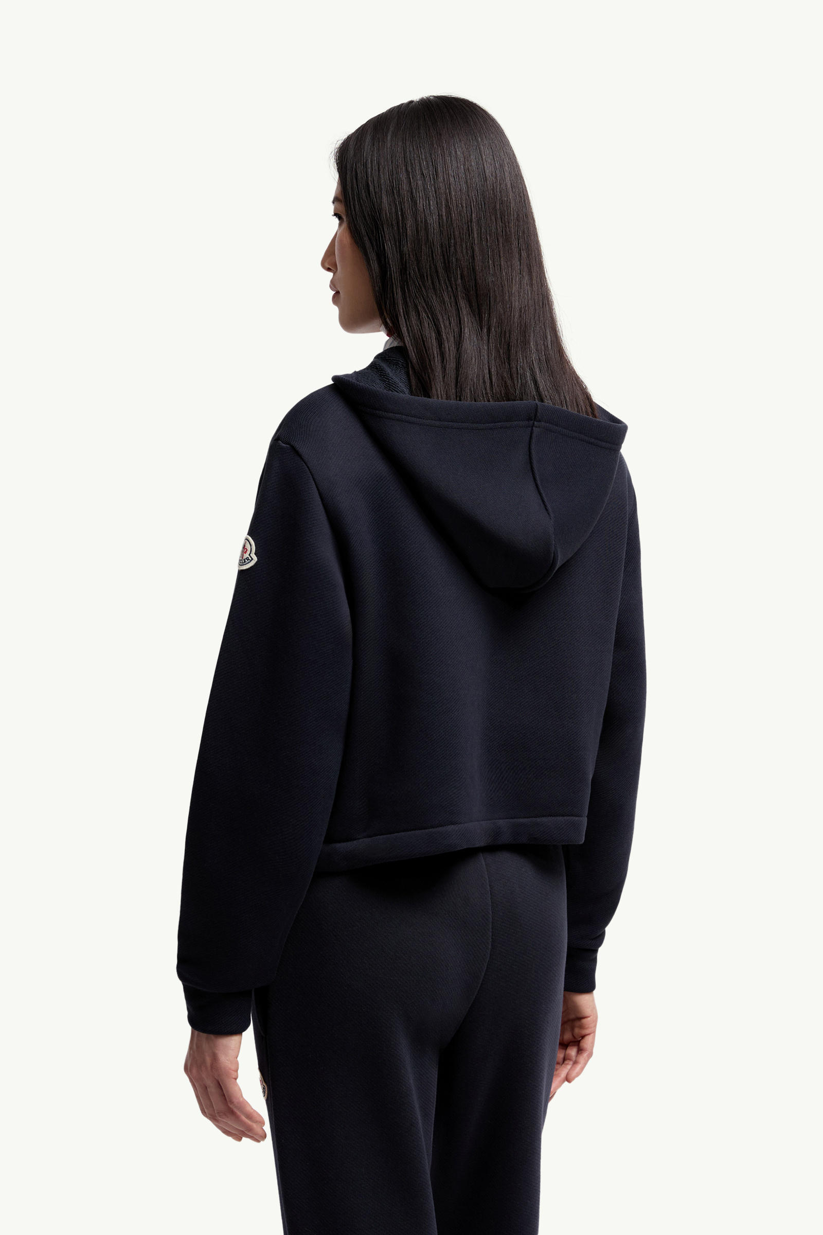 女士针织细节棉质拉链连帽卫衣 女士 海军蓝色 Moncler 4