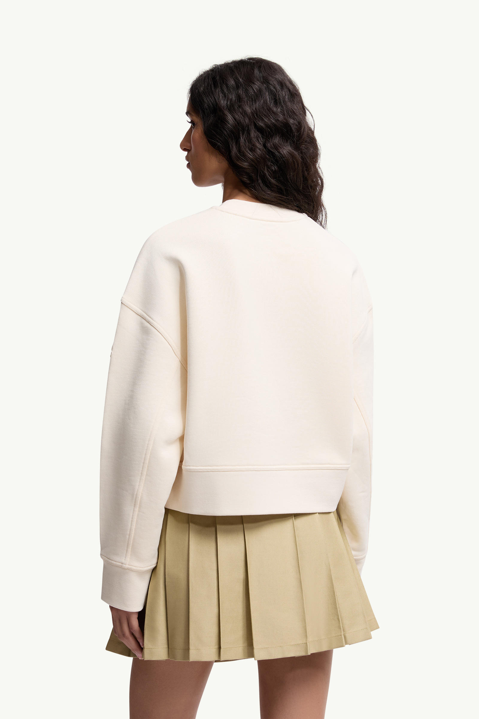 Embroidered Cotton Sweatshirt Women White Ivory Moncler 4