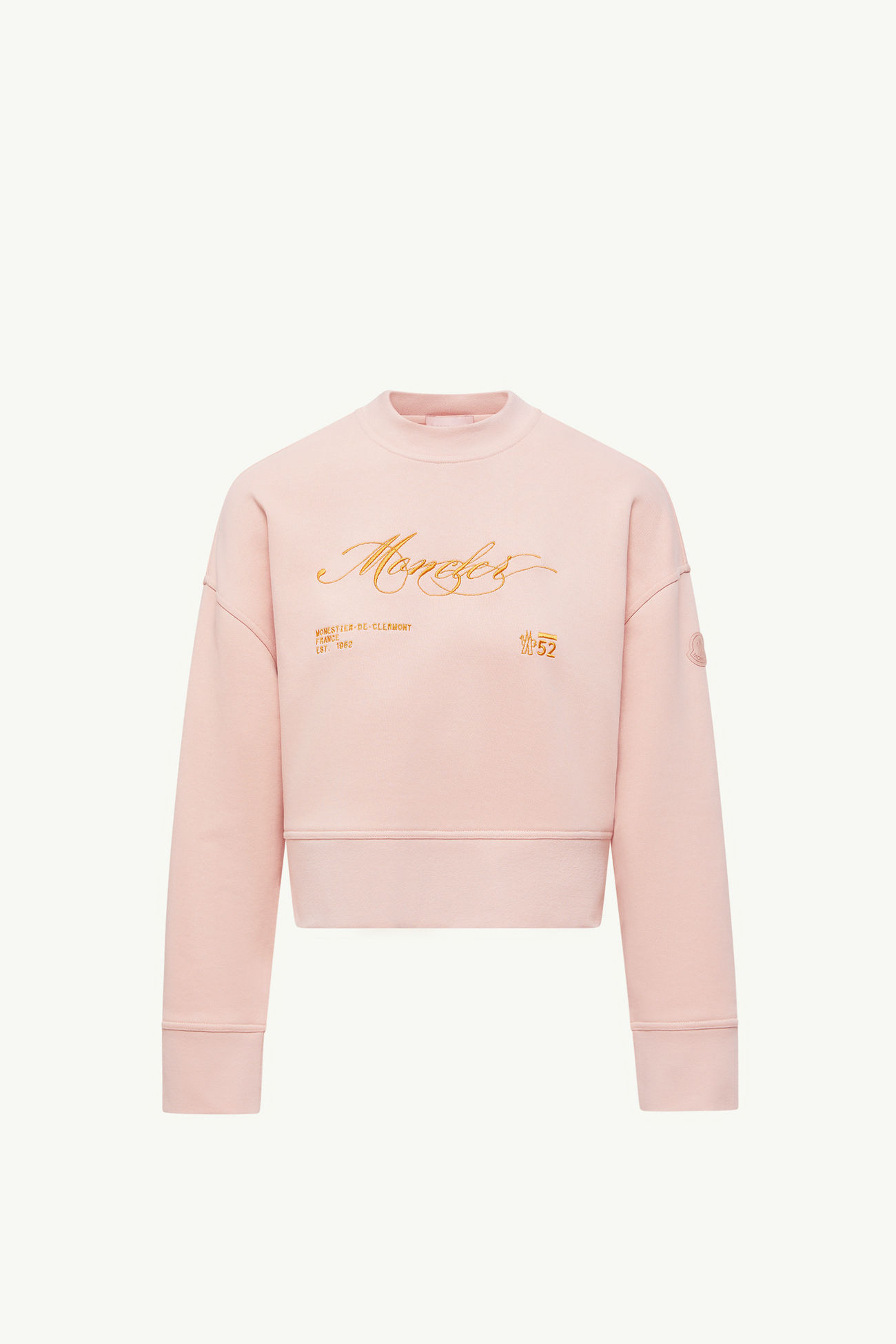 Sudadera de algodón con bordado Mujer Rosado claro Moncler 2