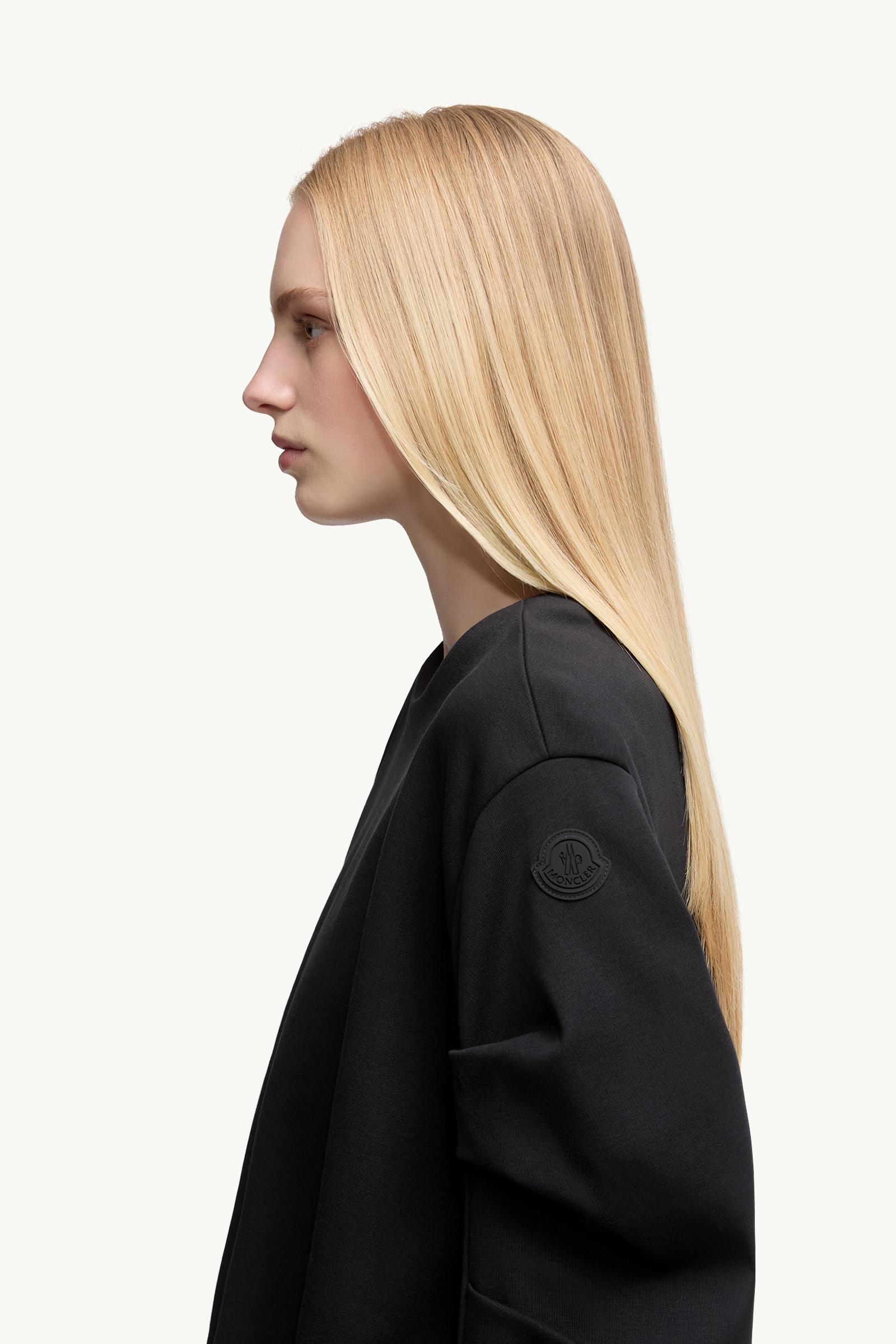 Cotton Pleated Sweatshirt Women Black Moncler 1