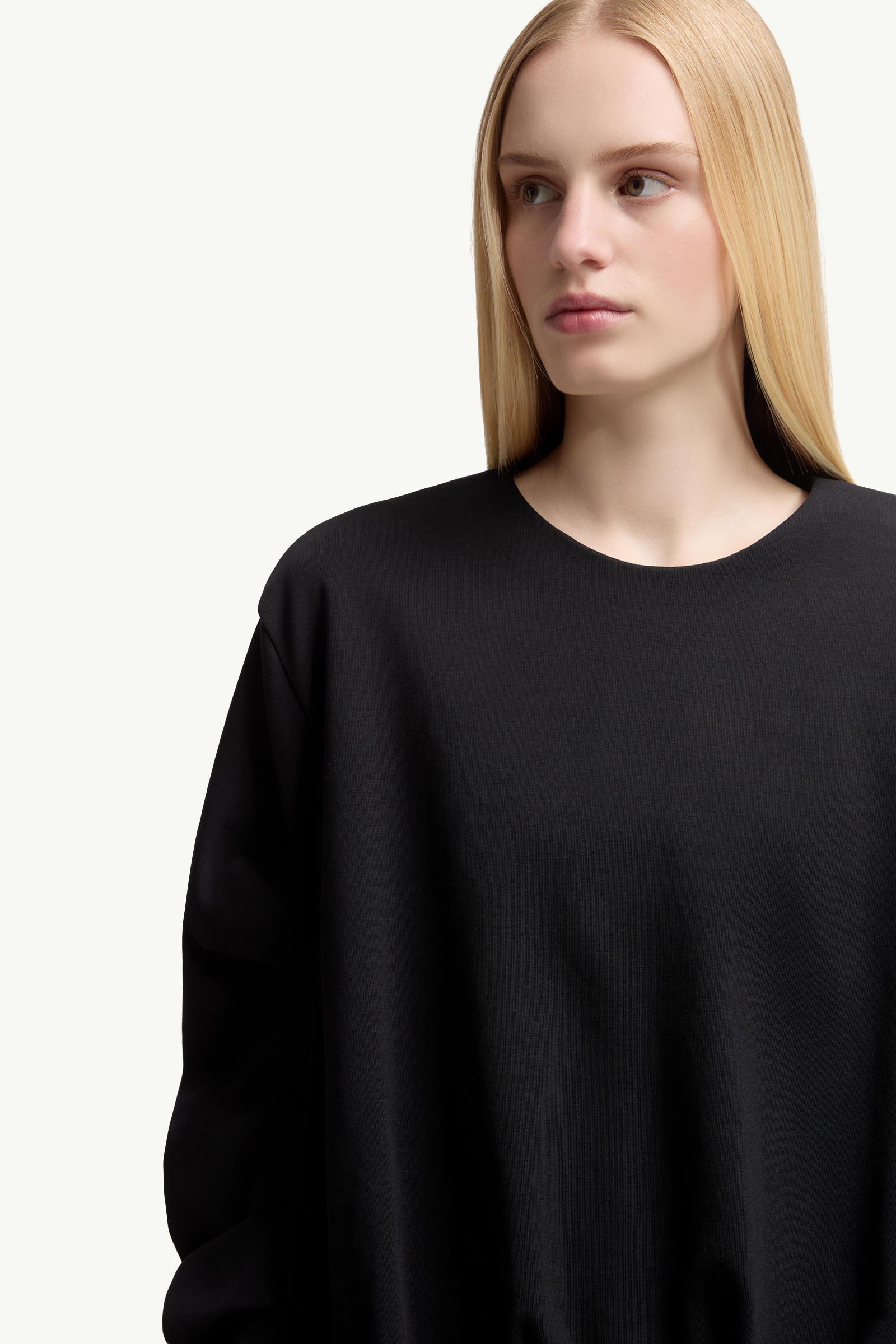 Cotton Pleated Sweatshirt Women Black Moncler 5