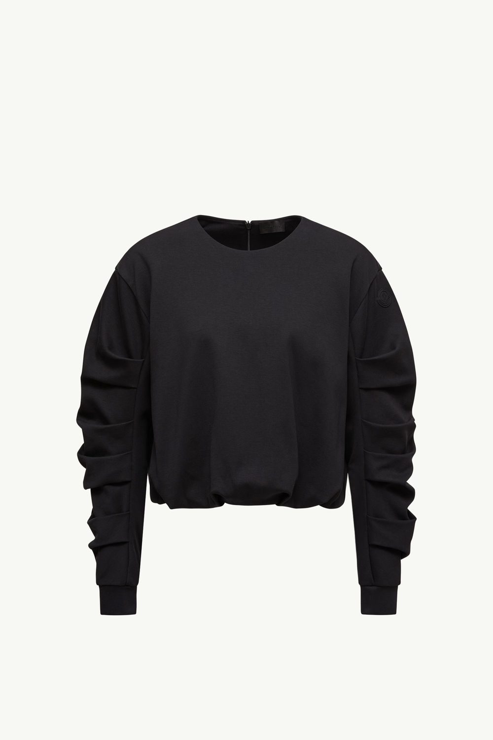 Cotton Pleated Sweatshirt Women Black Moncler 2