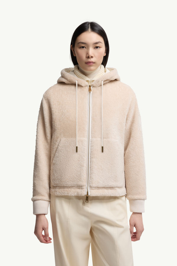 Reversible Padded Hoodie Women White & Pink Moncler 3