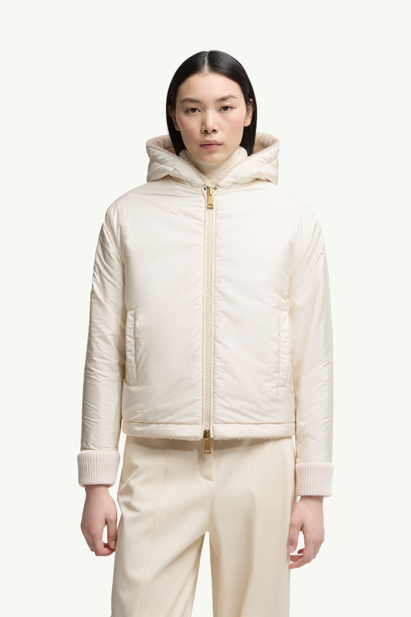 Reversible Padded Hoodie Women White & Pink Moncler 5