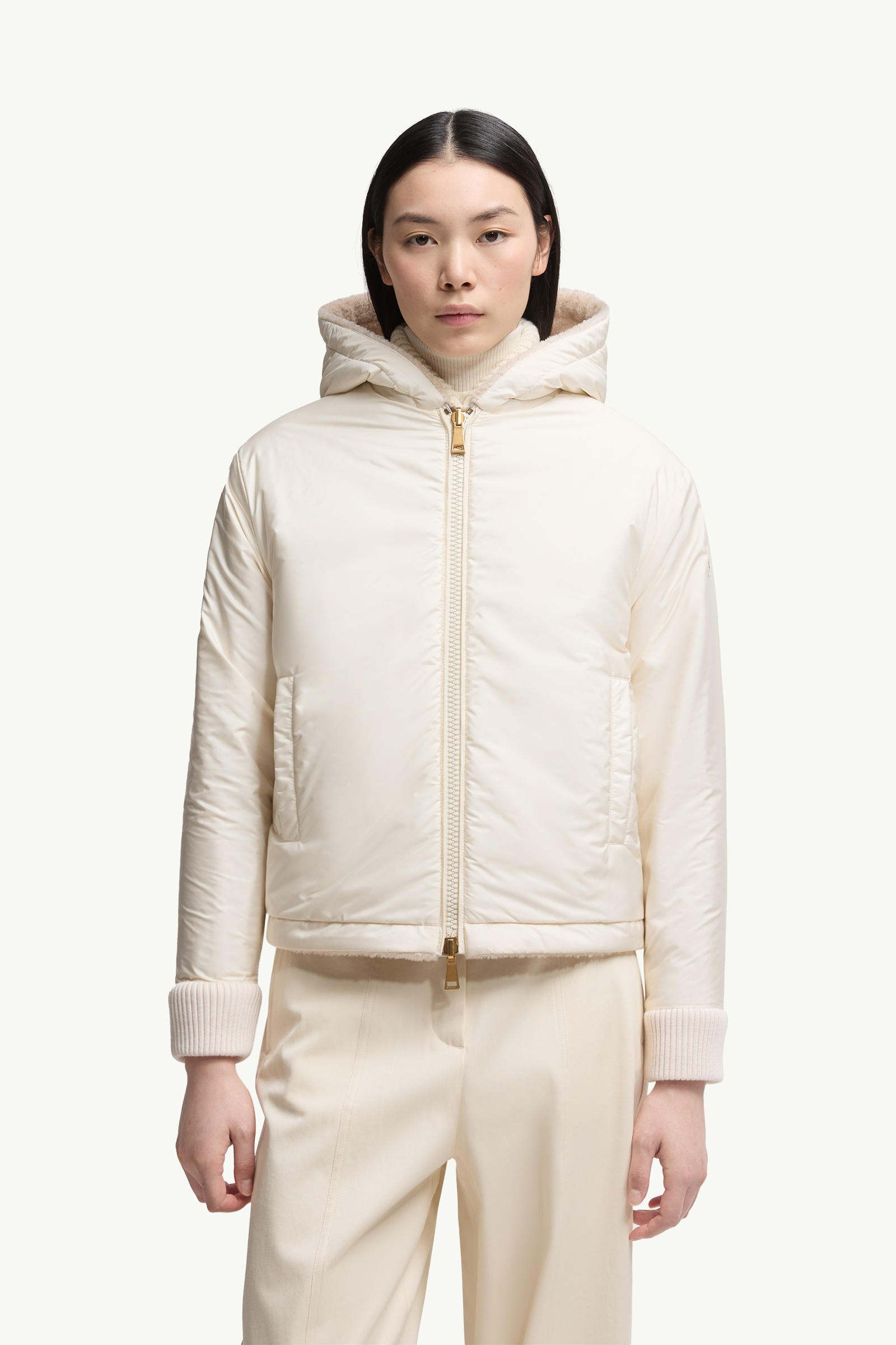 Reversible Padded Hoodie Women White & Pink Moncler 5