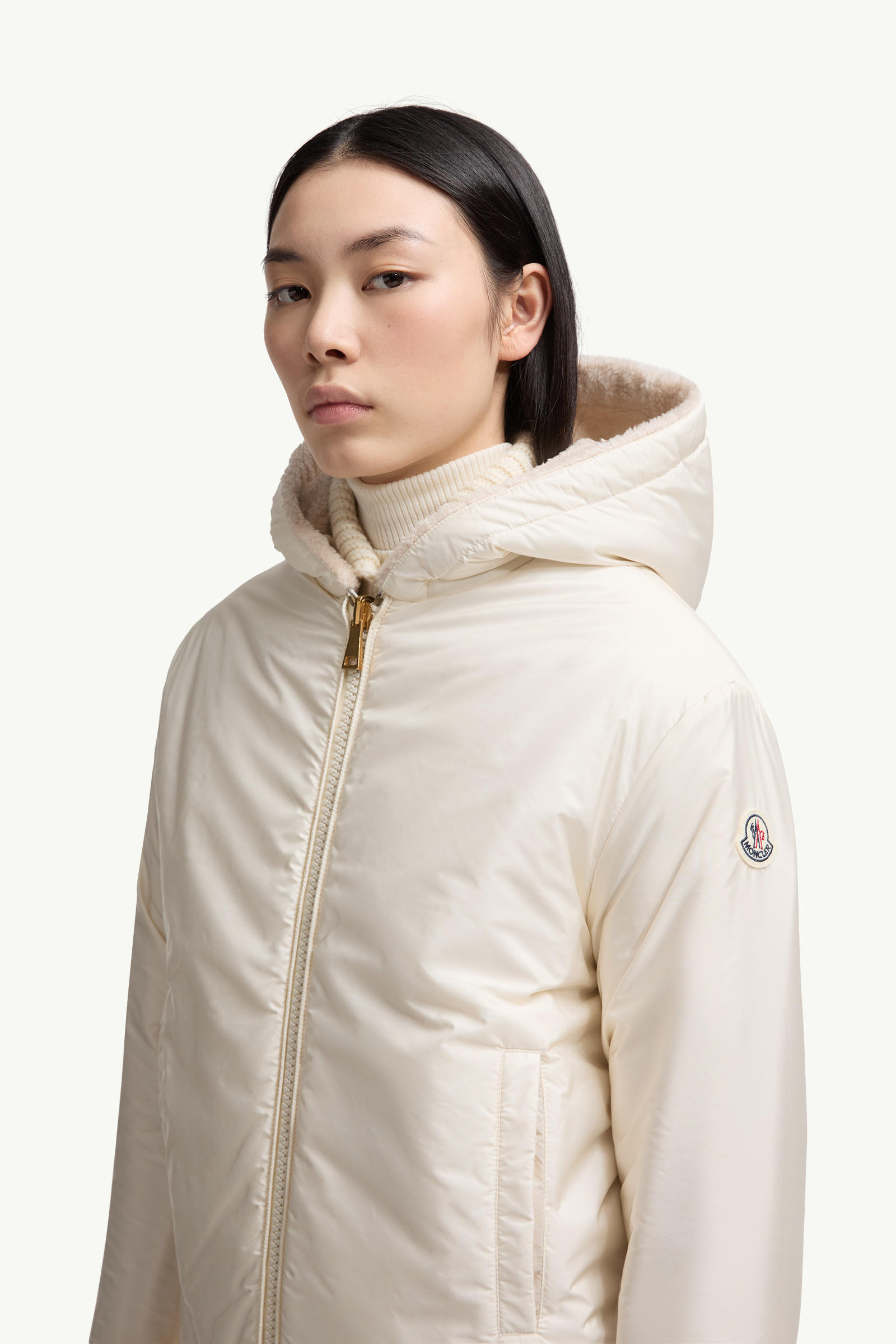 Reversible Padded Hoodie Women White & Pink Moncler 6
