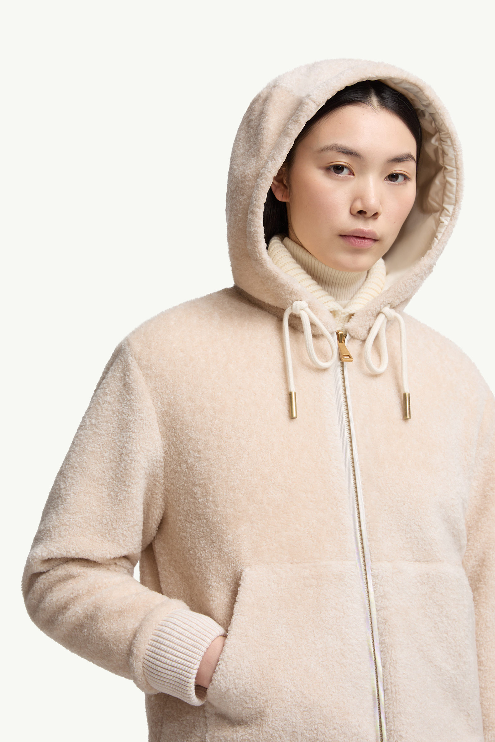 Reversible Padded Hoodie Women White & Pink Moncler 7