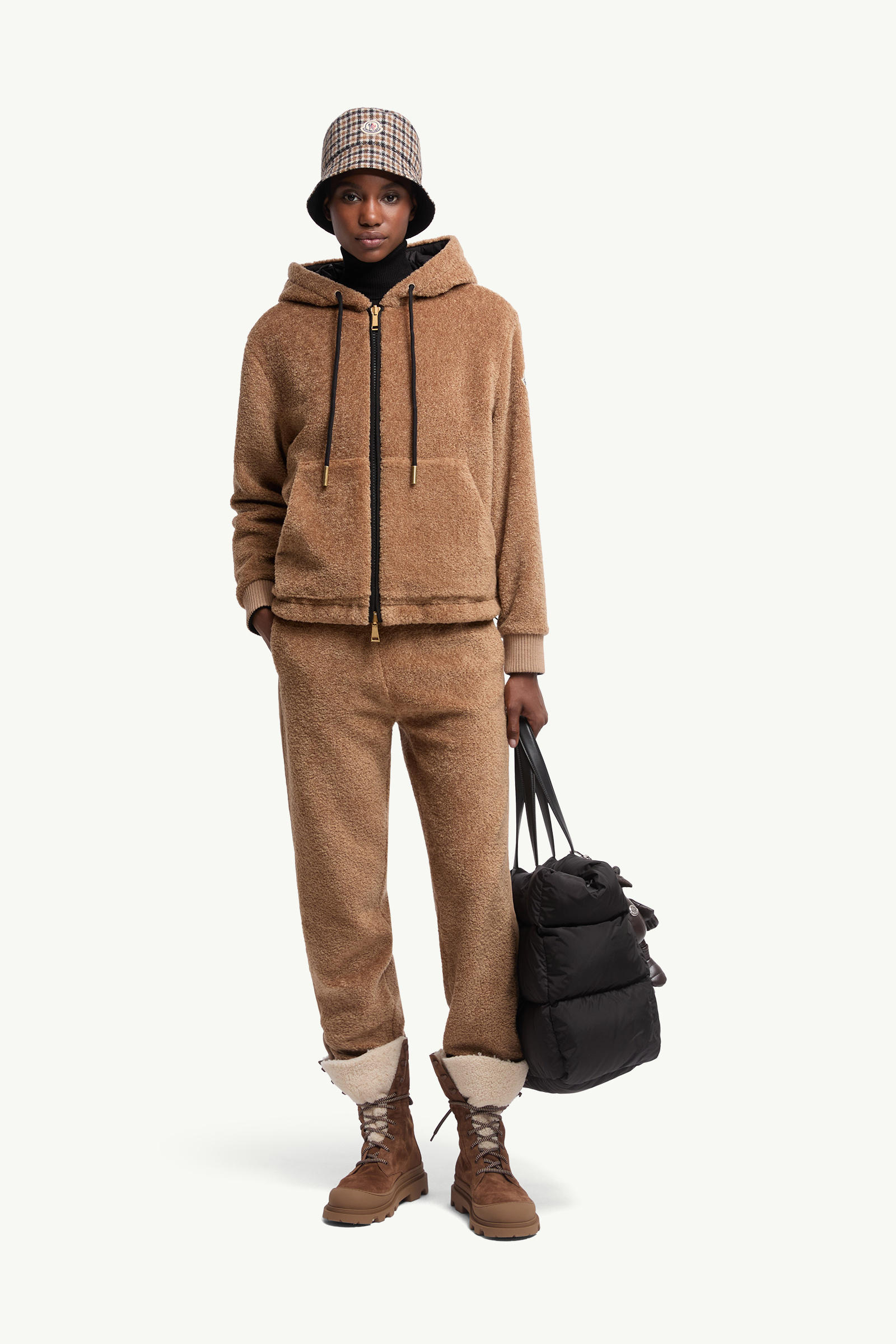 Reversible Padded Hoodie Women Brown & Black Moncler 0