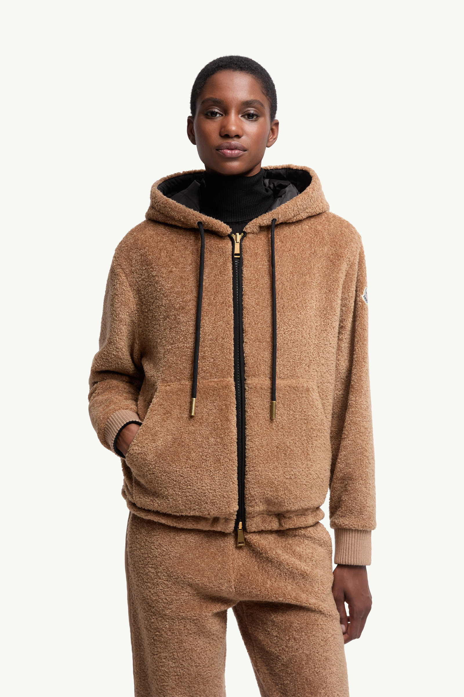 Reversible Padded Hoodie Women Brown & Black Moncler 3