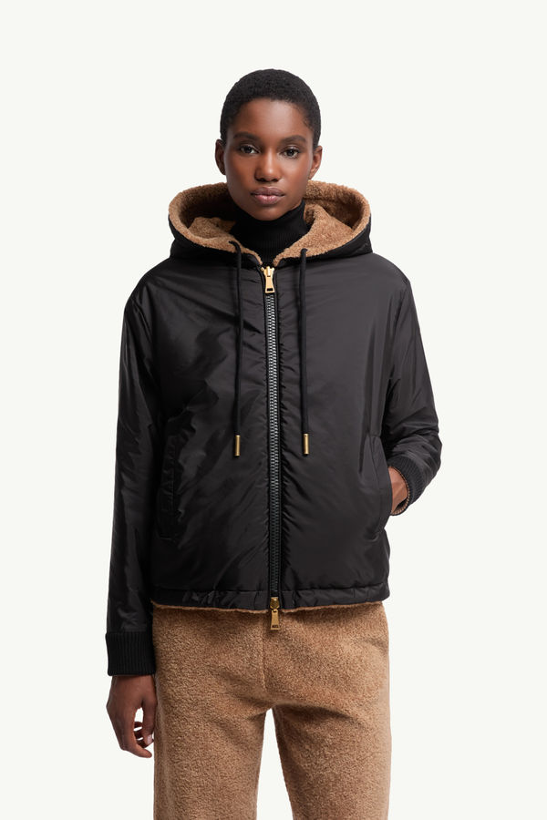 Reversible Padded Hoodie Women Brown & Black Moncler 5
