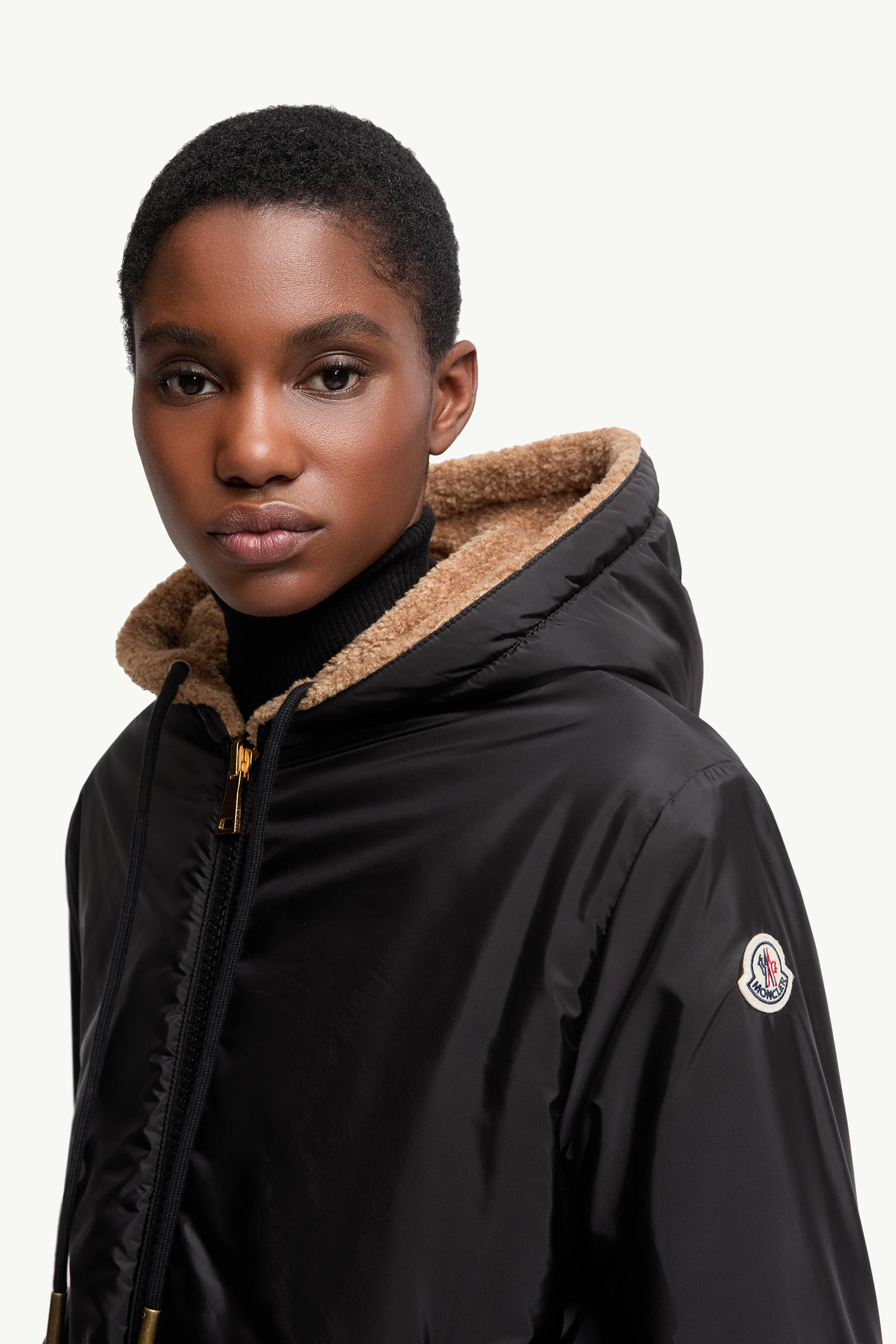 Reversible Padded Hoodie Women Brown & Black Moncler 6
