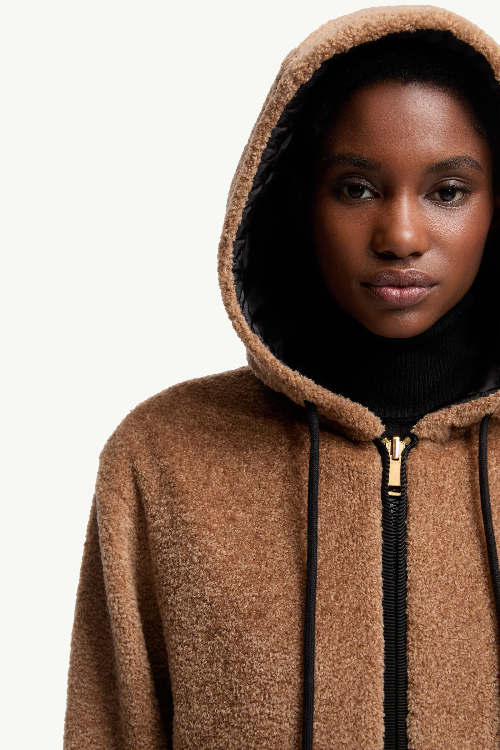 Reversible Padded Hoodie Women Brown & Black Moncler 7