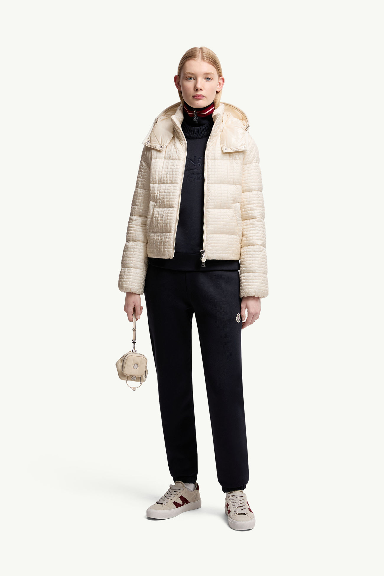 로고 패치 코튼 스웨트팬츠 여성 네이비 블루 Moncler 0