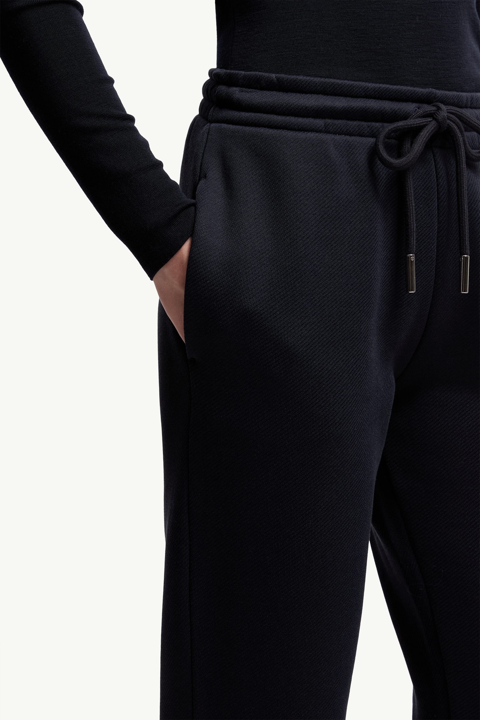 Navy Blue Logo Patch Cotton Sweatpants - Pants & Shorts for Women
