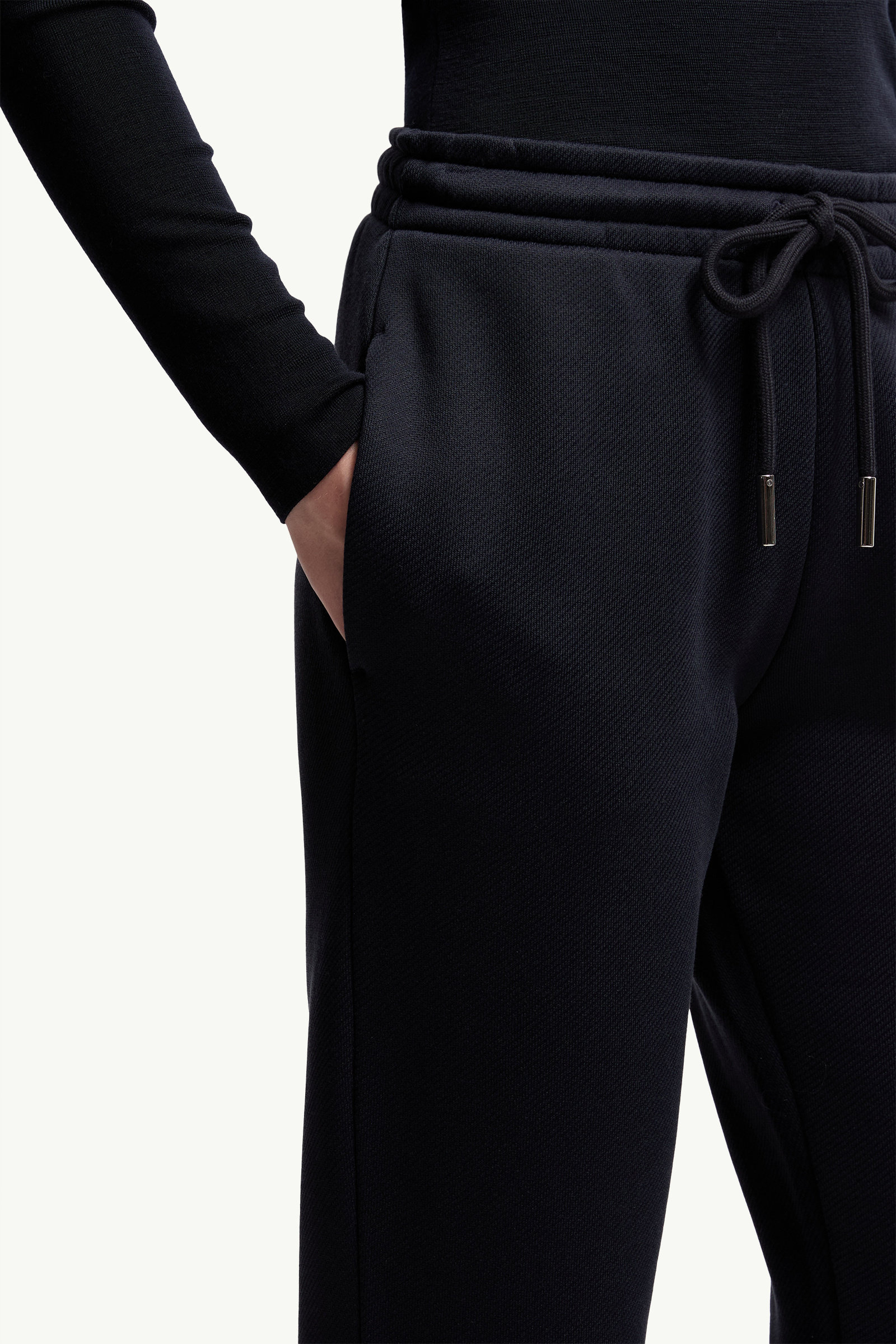 Logo Patch Cotton Track Pants Women Navy Blue Moncler 6