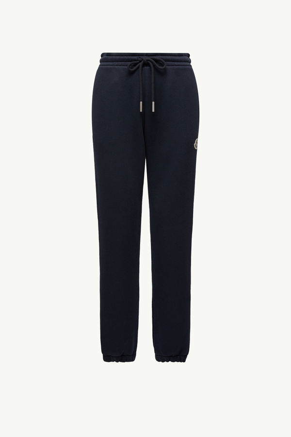 Logo Patch Cotton Track Pants Women Navy Blue Moncler 2