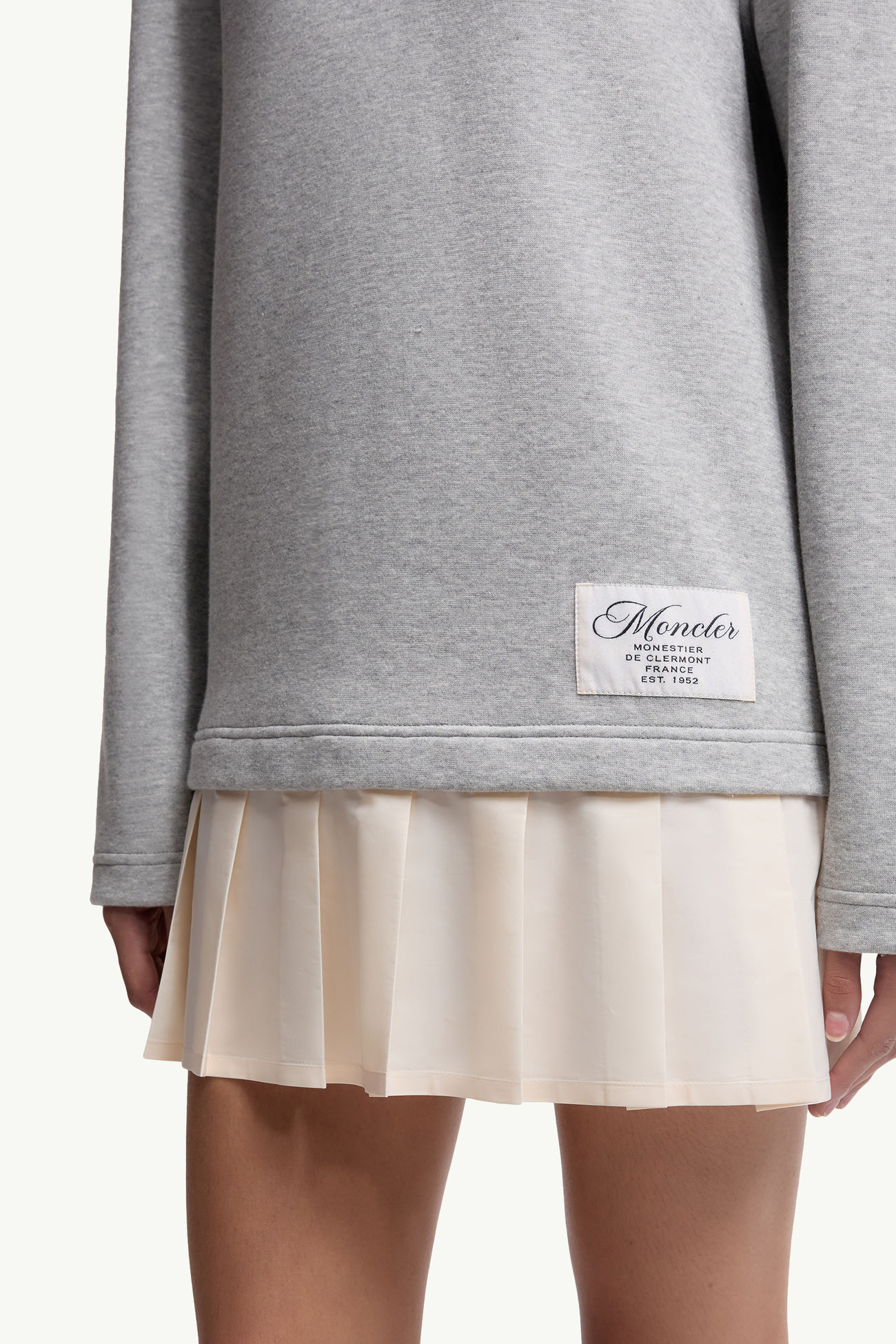 Abito Polo a Pieghe in Misto Cotone Donna Grigio Moncler 5
