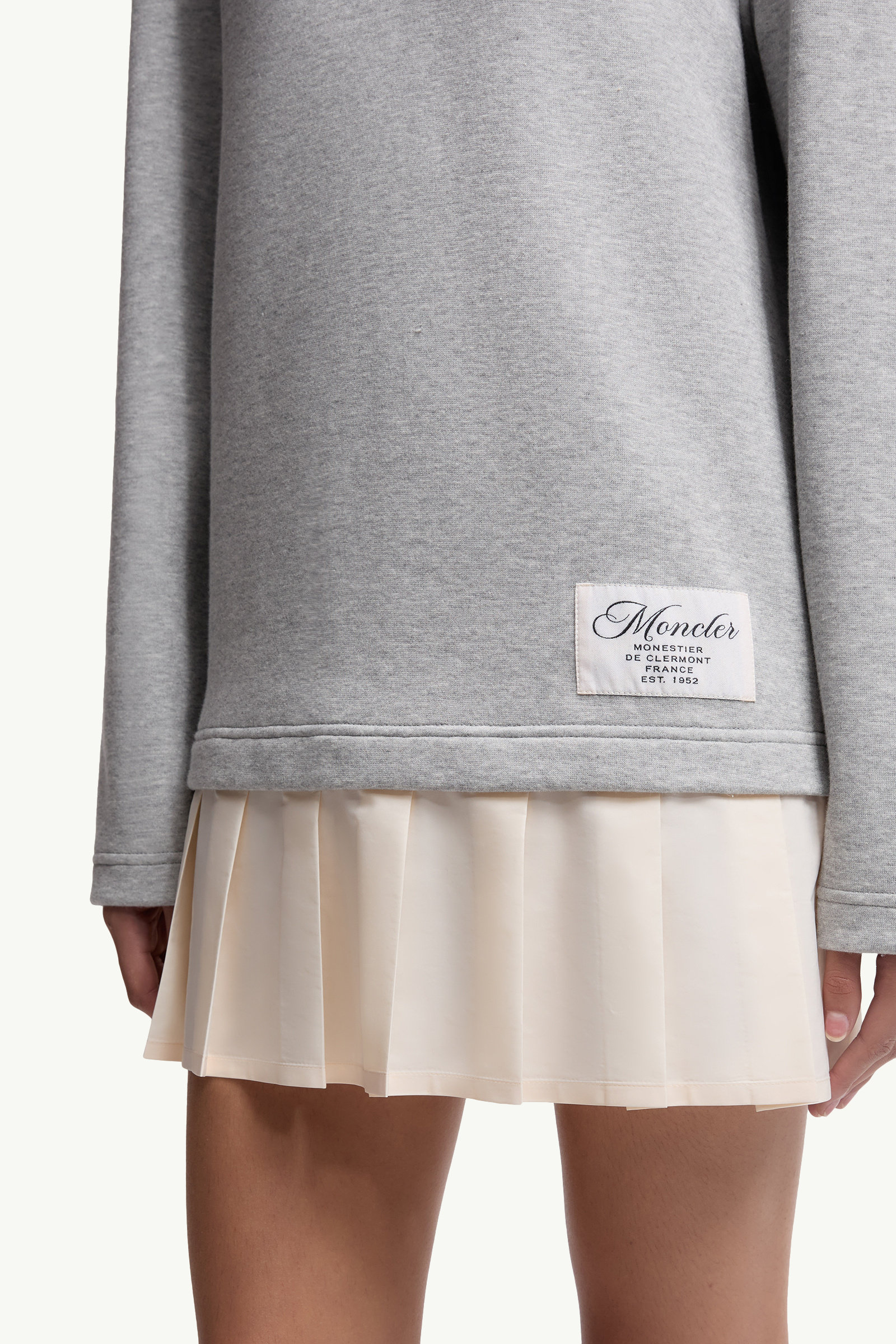 Pleated Cotton Blend Polo Dress Women Gray Moncler 5