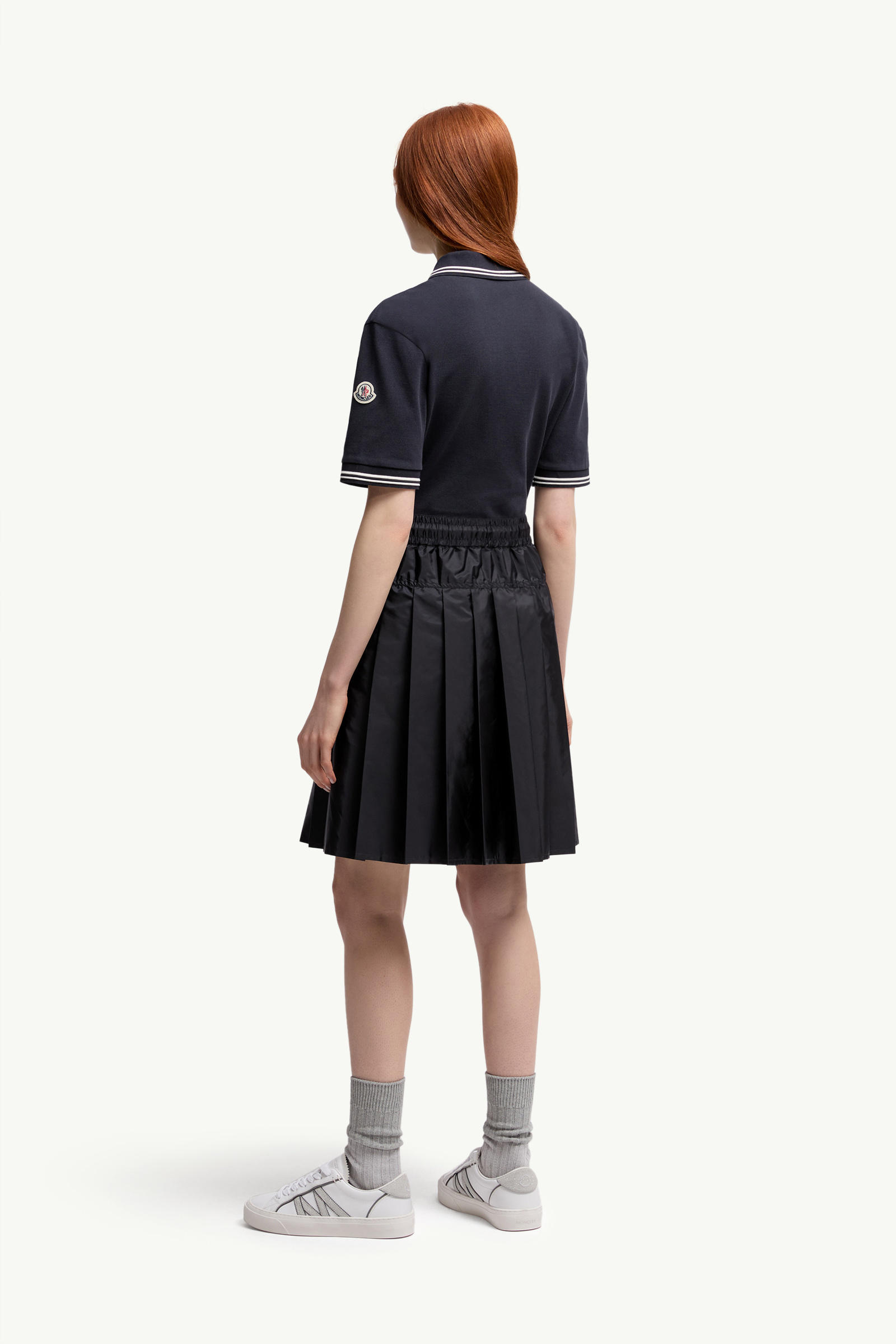 Cotton Piquet Polo Shirt Dress Women Navy Blue Moncler 4