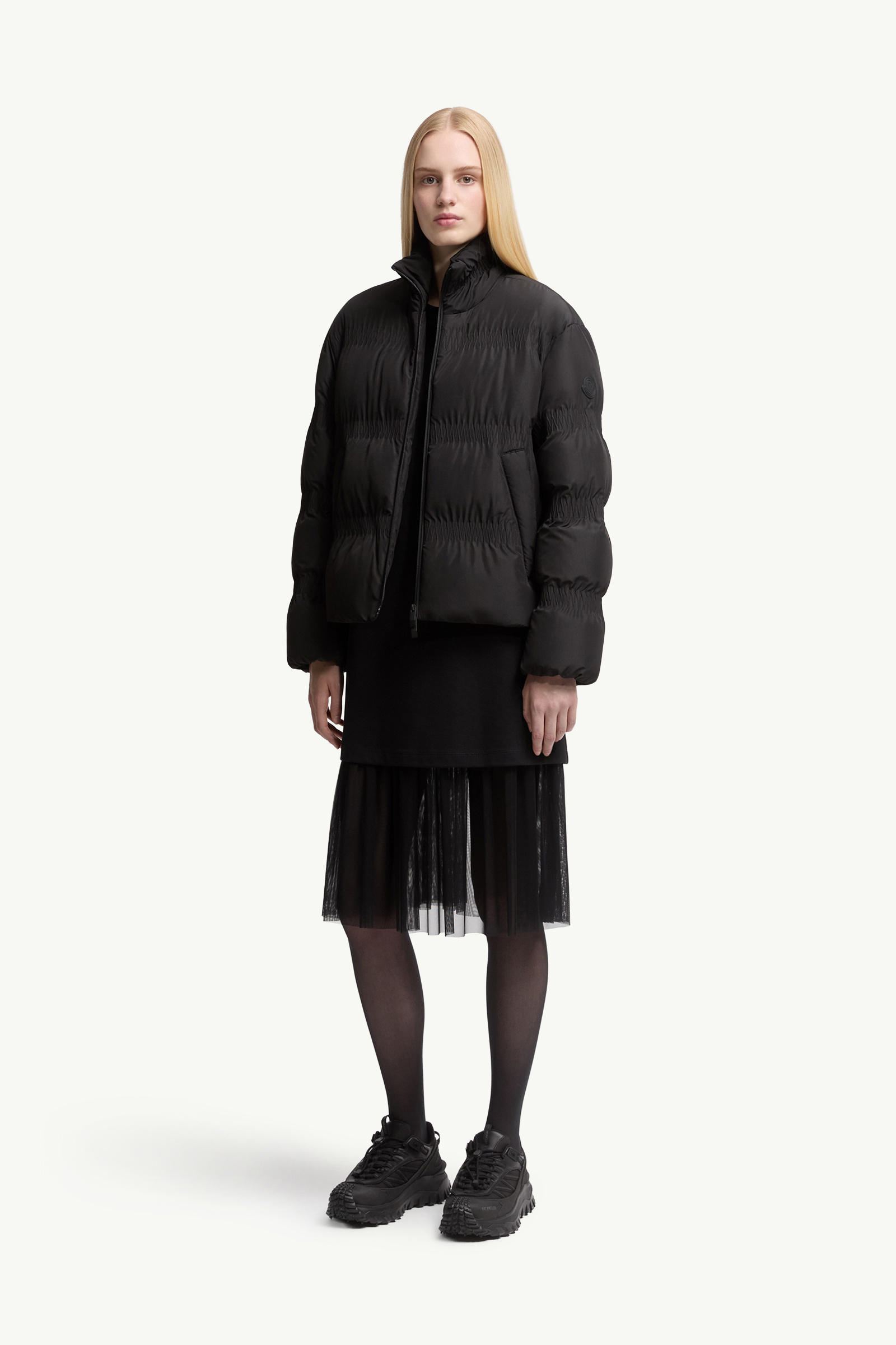 Cotton & Tulle Dress Women Black Moncler 0