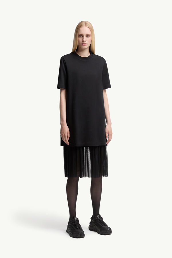 Cotton & Tulle Dress Women Black Moncler 3
