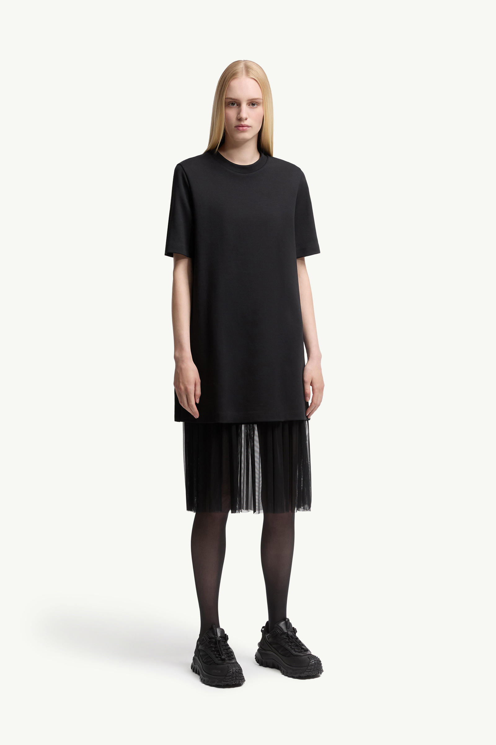 Cotton & Tulle Dress Women Black Moncler 3
