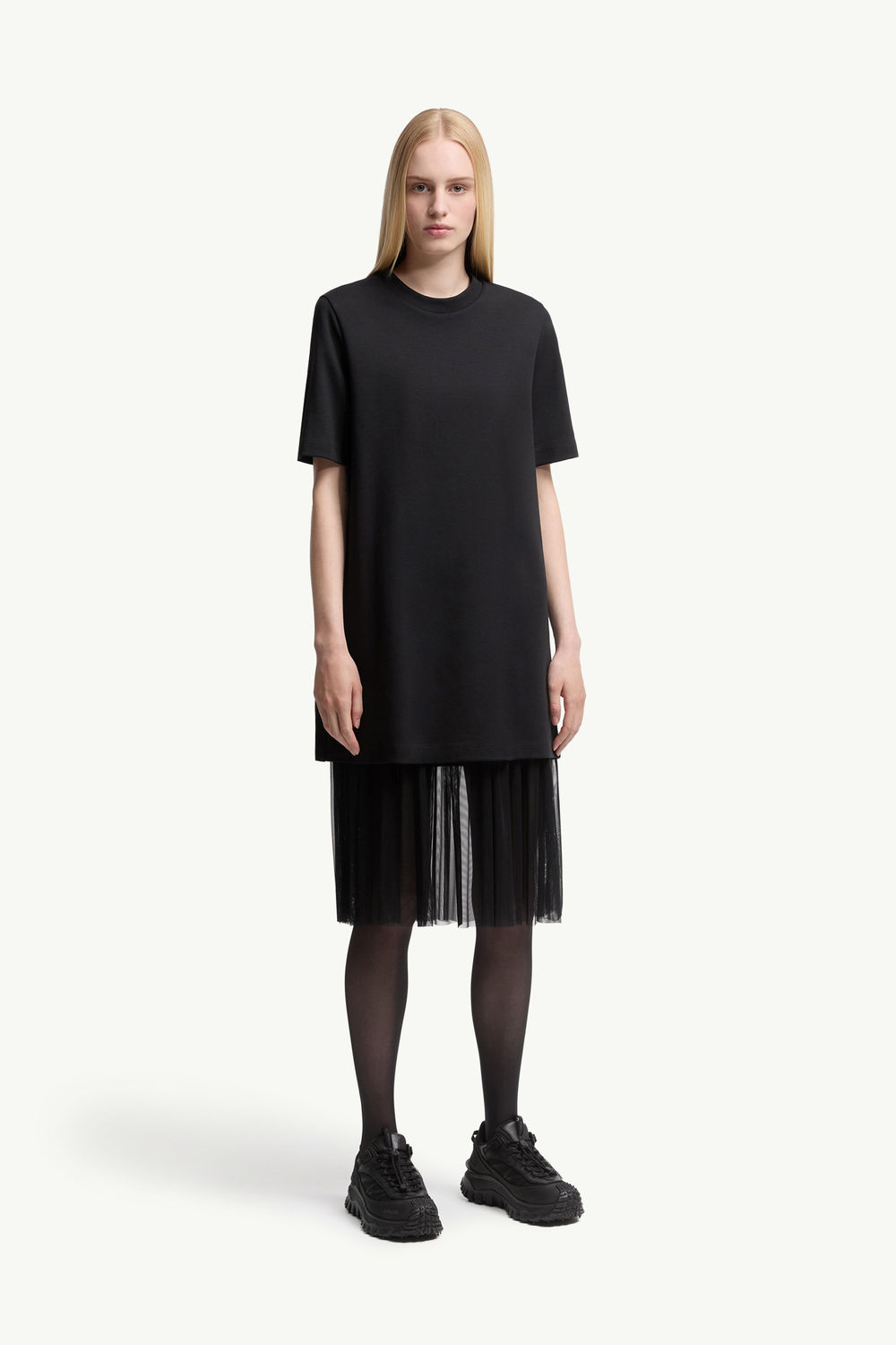 Robe en coton et tulle Femmes Noir Moncler 3
