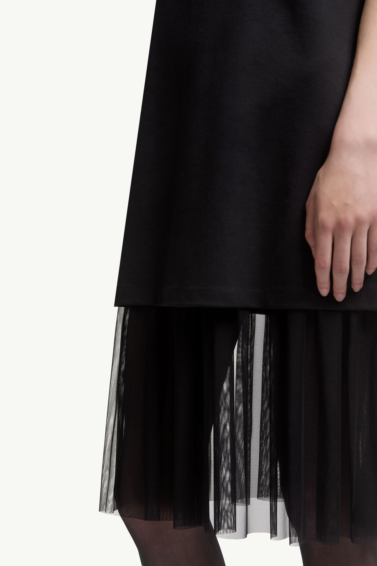 Vestido de tul y algodón Mujer Negro Moncler 5