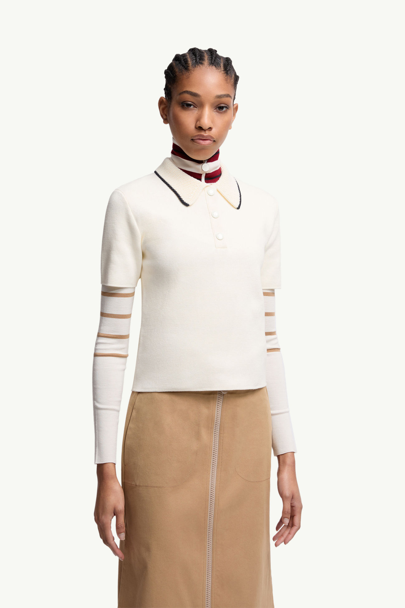 Polo de punto de algodón Mujer Blanco Moncler 3