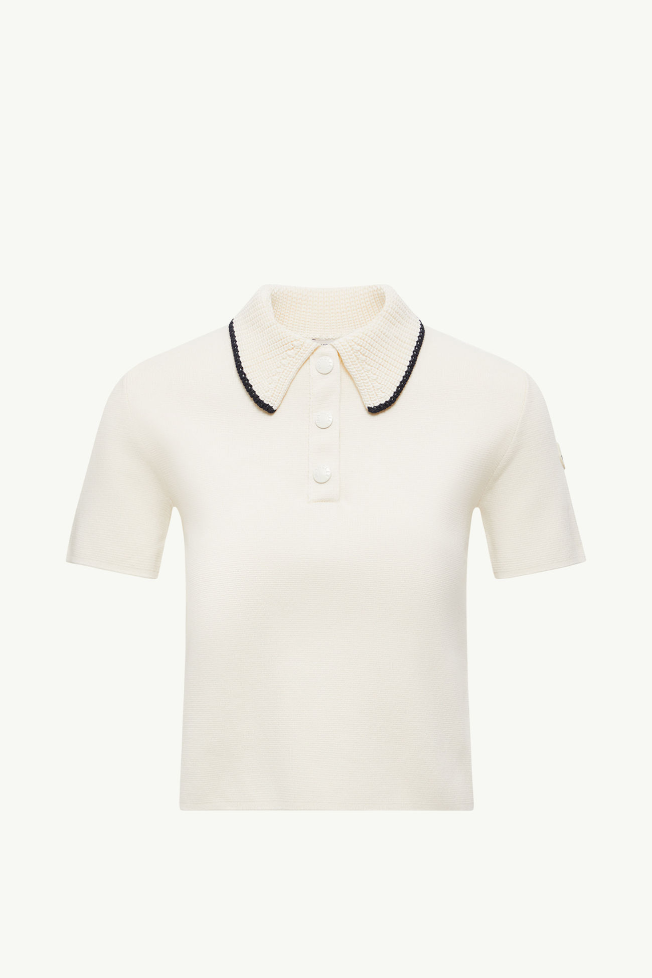 Poloshirt aus Baumwollstrick Damen Weiß Moncler 2