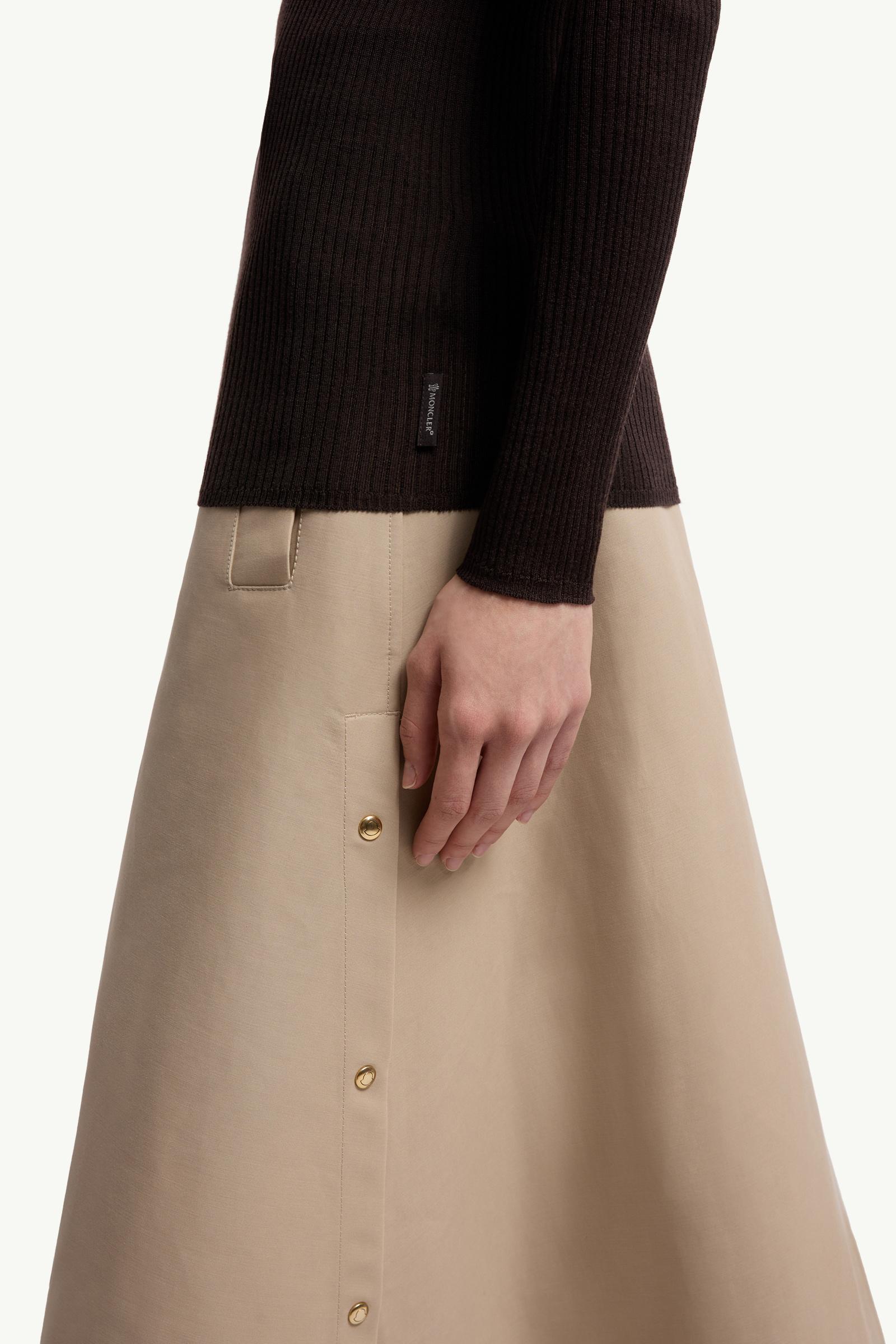 Brown Wool Long Sleeve Polo Shirt - Tops & T-shirts for Women