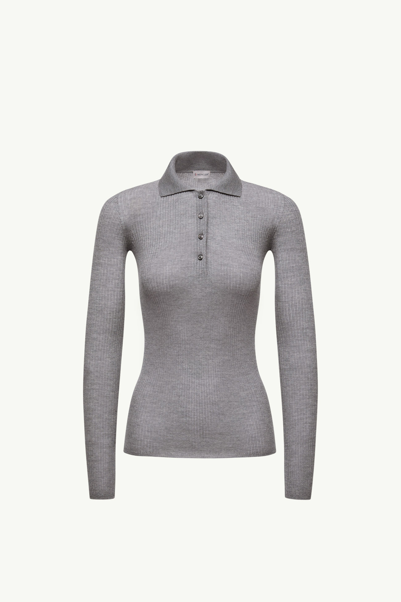 Polo de manga larga de lana Mujer Gris Moncler 2