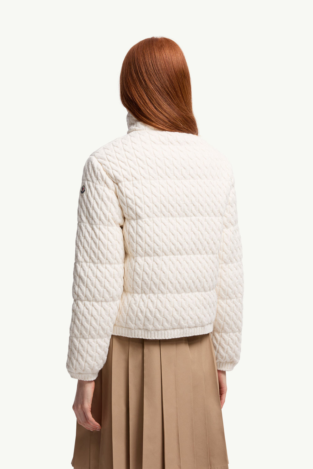 Padded Wool & Cotton Zip-Up Cardigan Women White Moncler 4