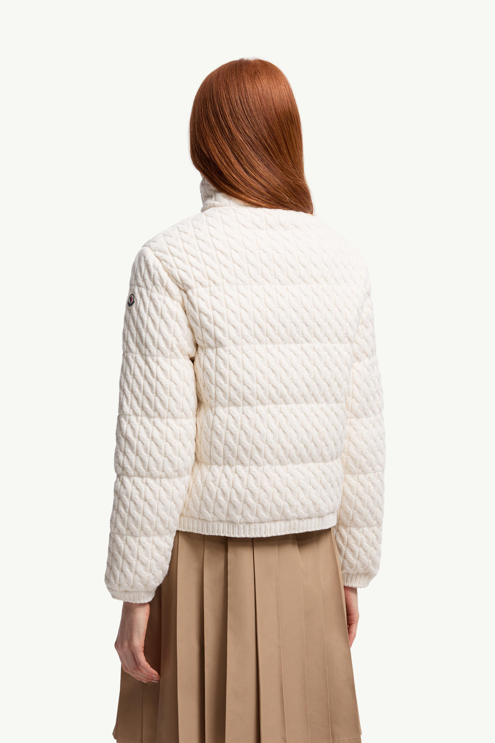 Padded Wool & Cotton Zip-Up Cardigan Women White Moncler 4