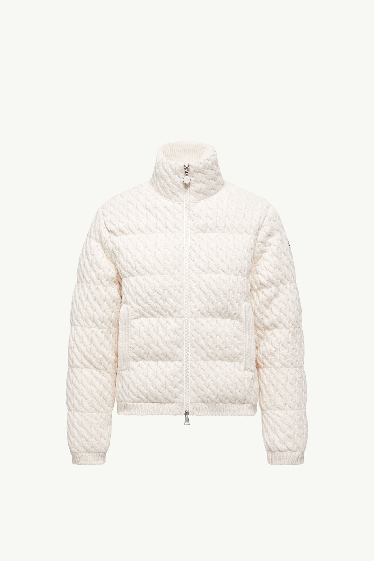 패딩 울 & 코튼 집업 카디건 여성 화이트 Moncler 2