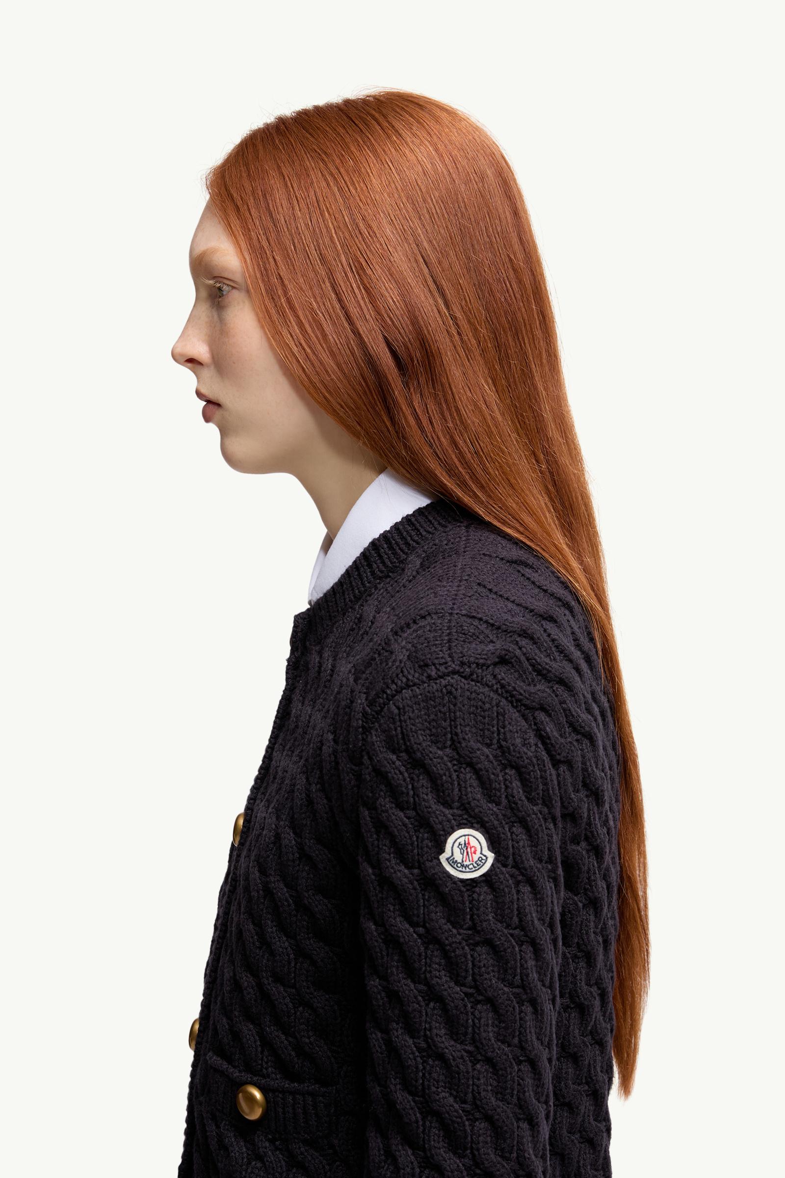 Cotton Blend Cardigan Women Navy Blue Moncler 1
