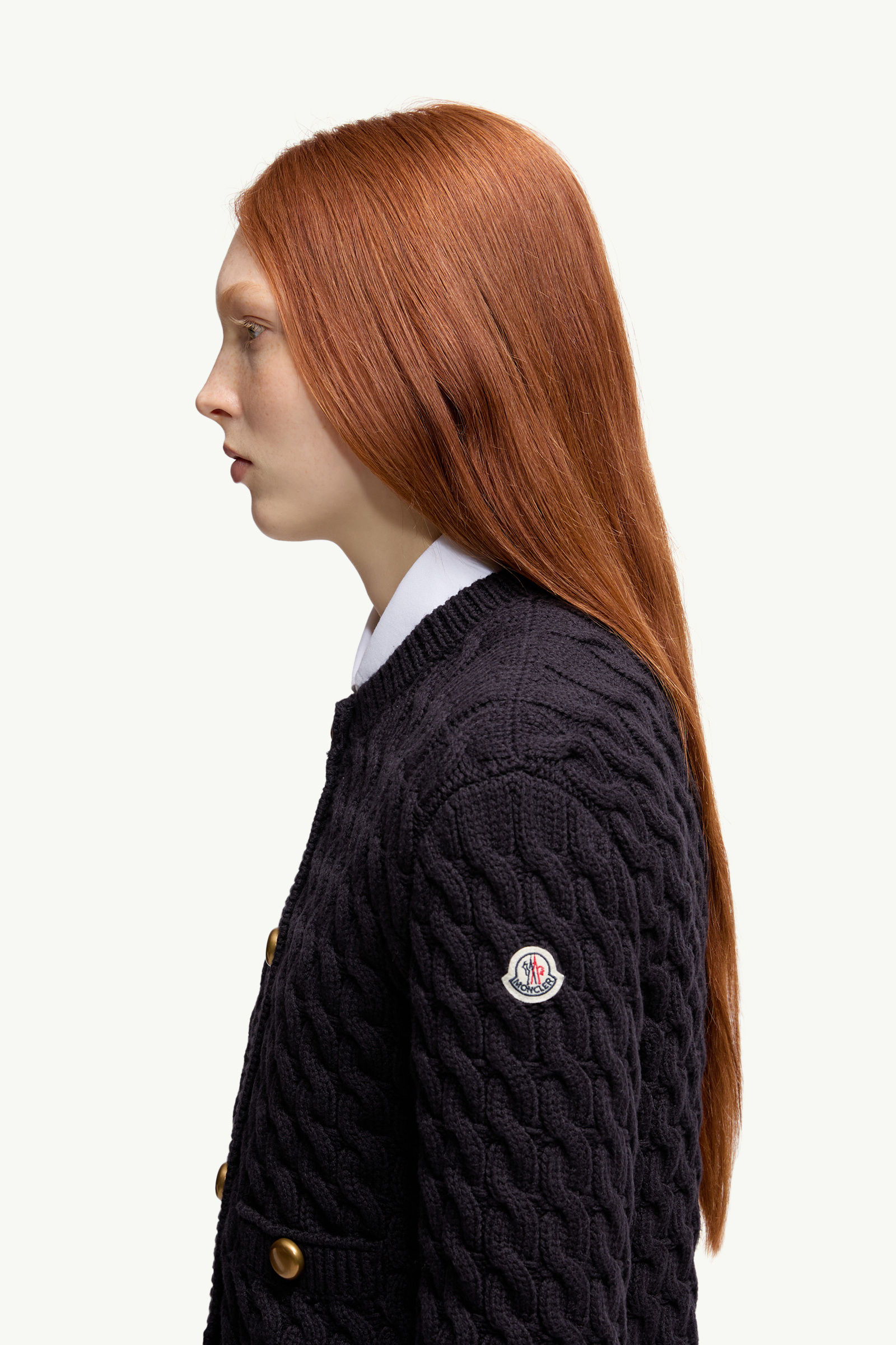 Cotton Blend Cardigan Women Navy Blue Moncler 1