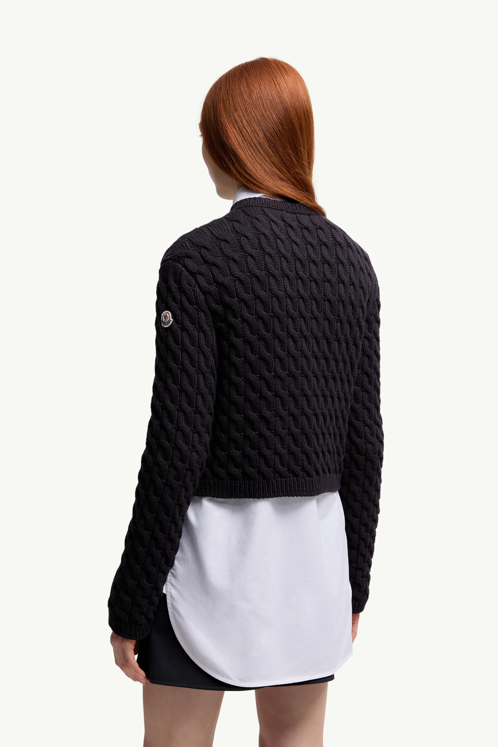 Cotton Blend Cardigan Women Navy Blue Moncler 4