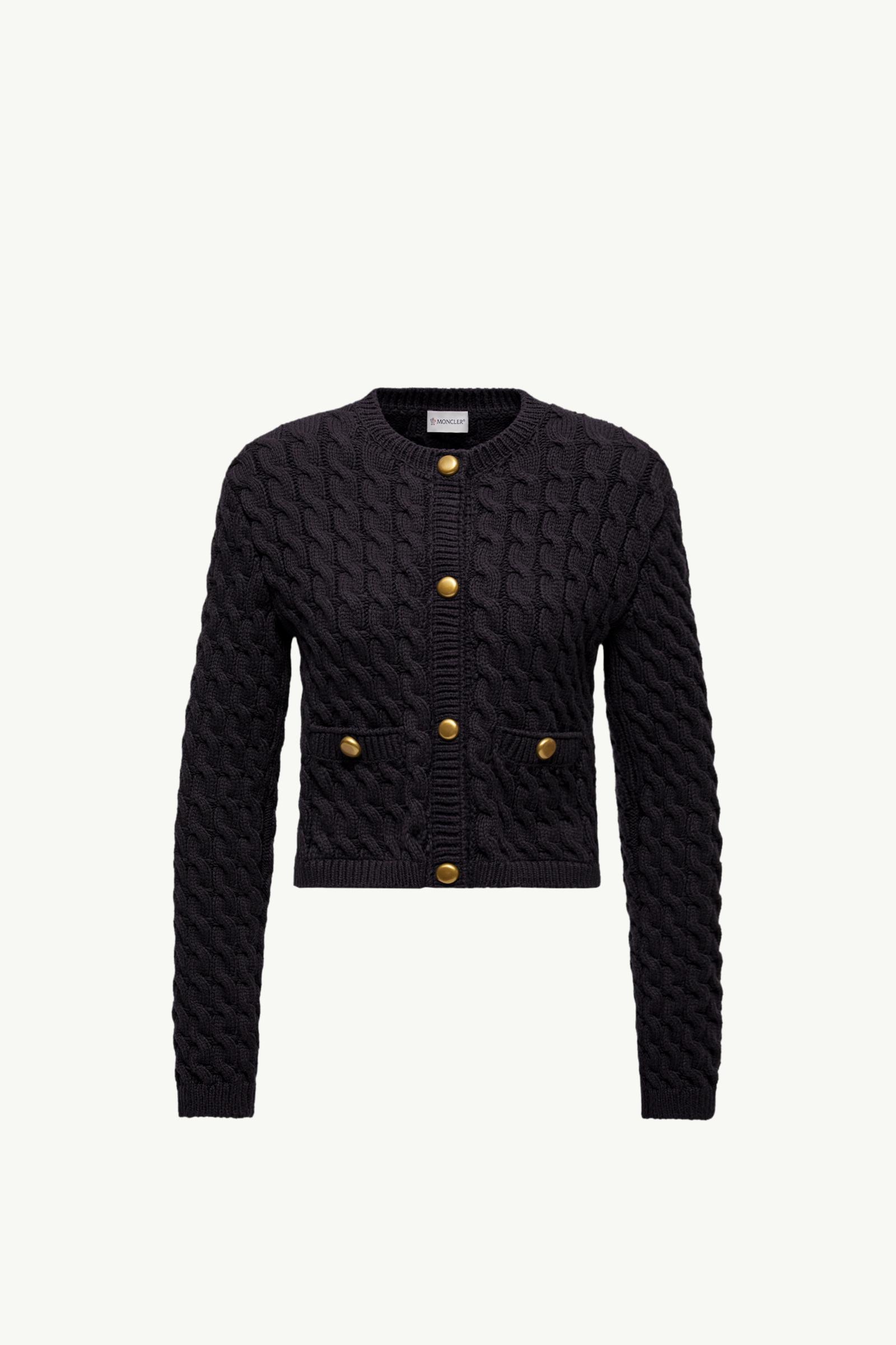 MONCLER☆ロゴパッチ ウール 手袋 BLACK L モンクレール MONCLER 手袋 手首トリコロールライン ウール