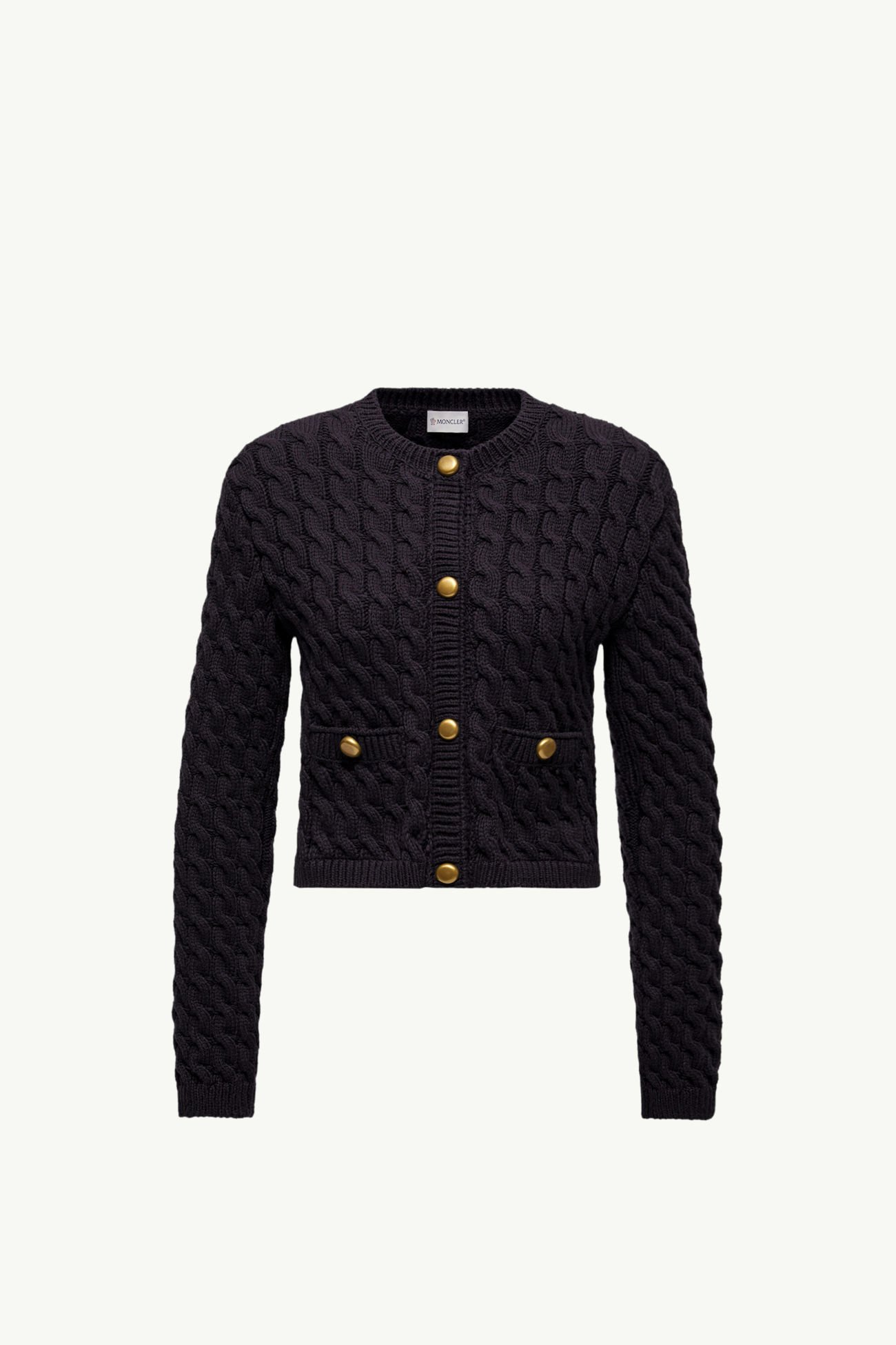 Cotton Blend Cardigan Women Navy Blue Moncler 2