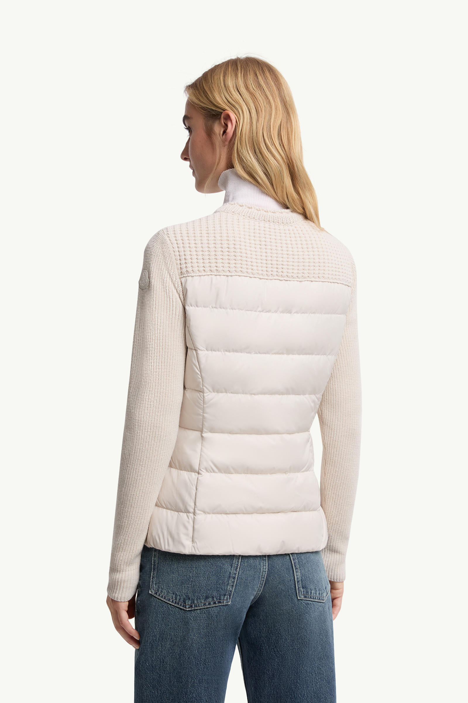 Padded Wool Zip-Up Cardigan Women White Moncler 4