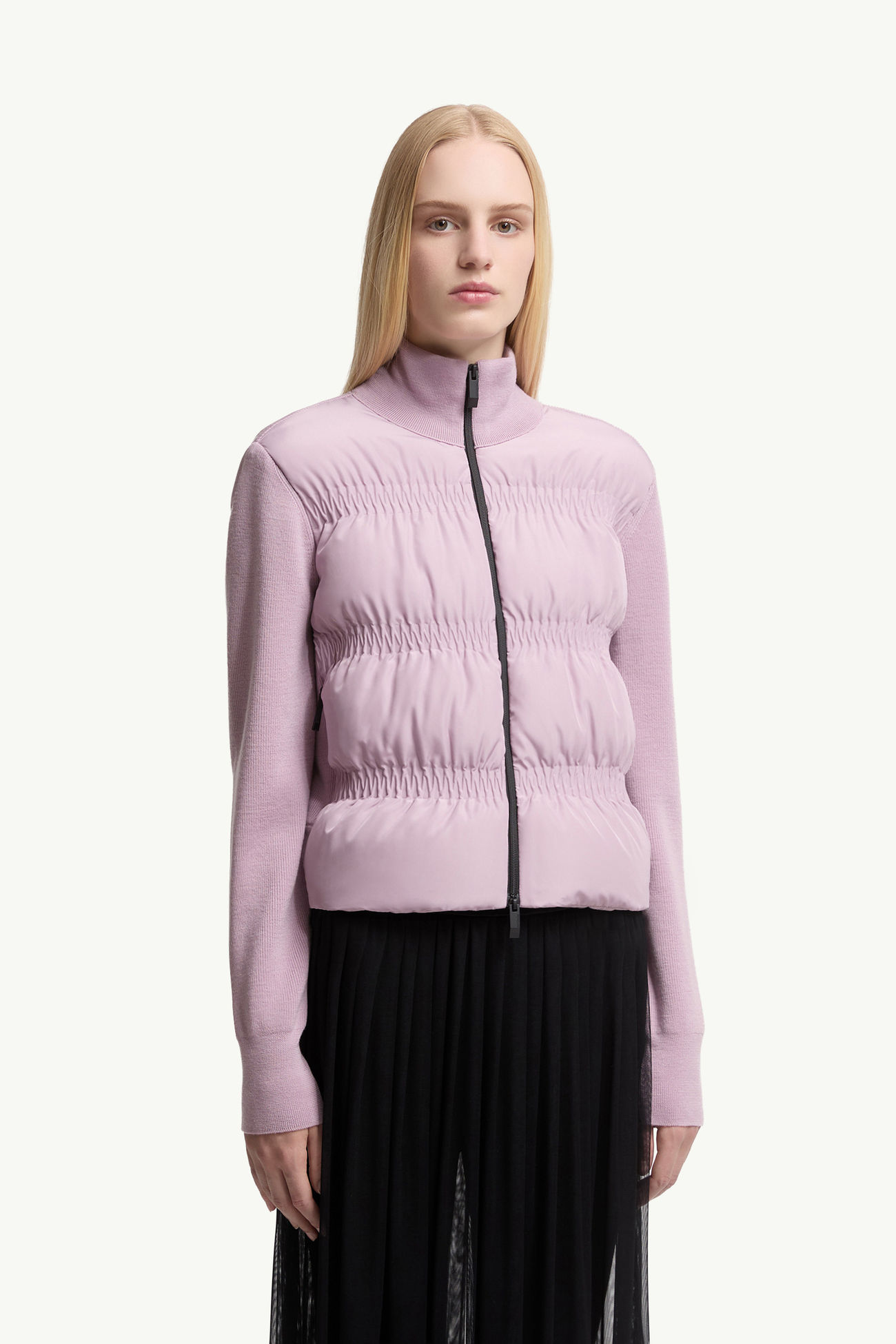 女士加衬羊毛拉链开衫 女士 灰玫瑰色 Moncler 3