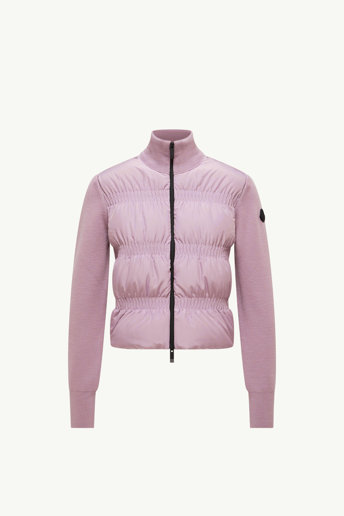 夾層羊毛拉鏈開襟毛衣 女士 灰粉紅色 Moncler 2