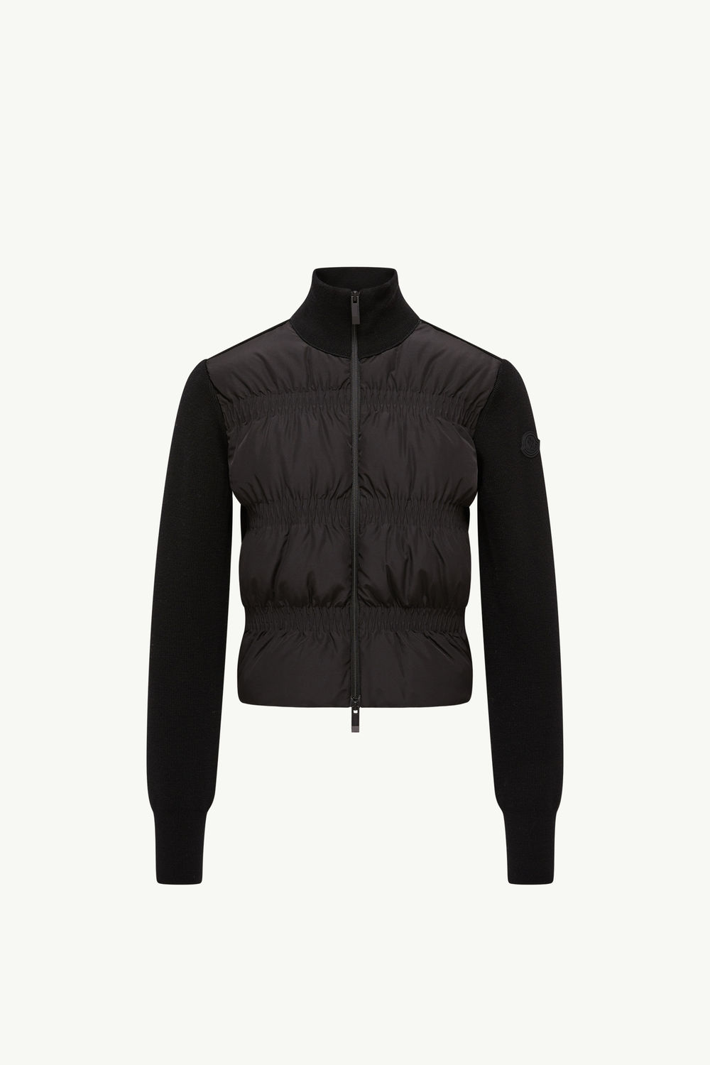 Padded Wool Zip-Up Cardigan Women Black Moncler 2