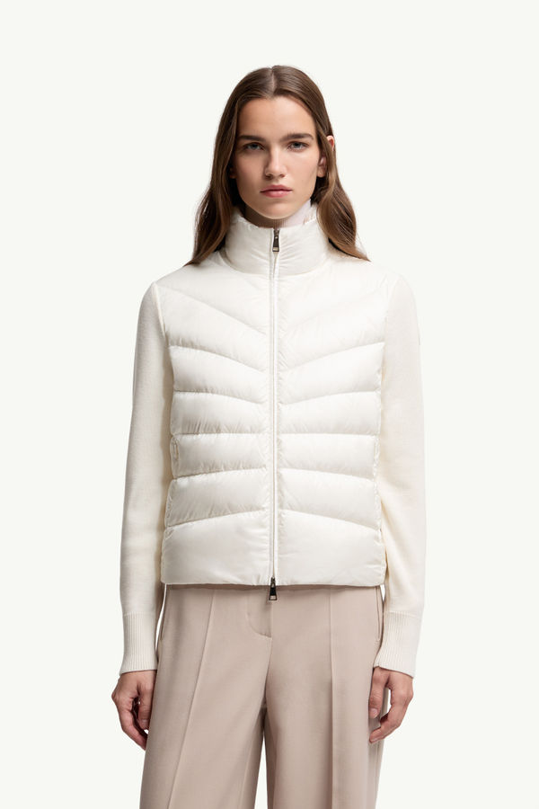 Padded Wool Cardigan Women White Moncler 3