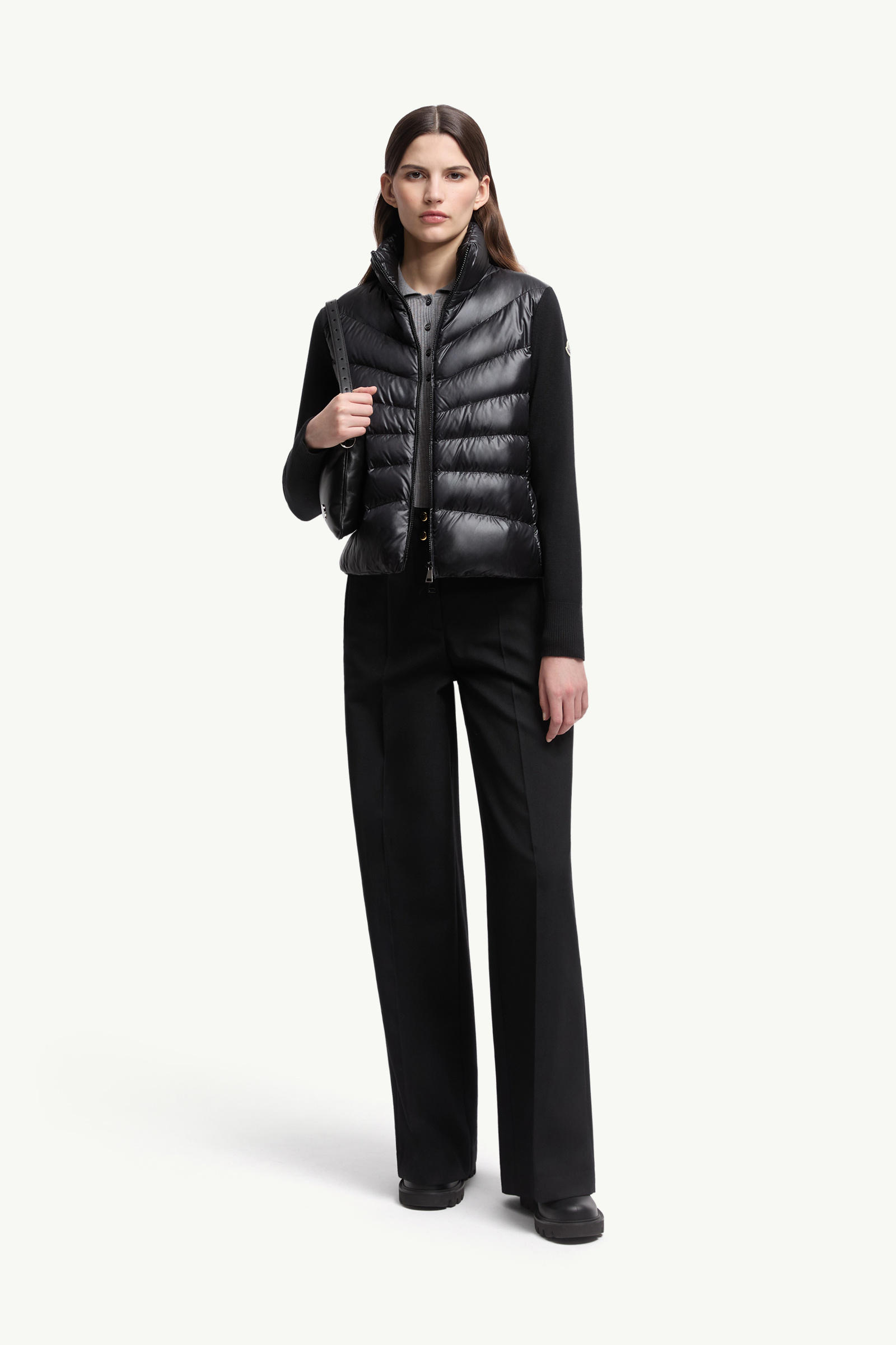 Padded Wool Cardigan Women Black Moncler 0