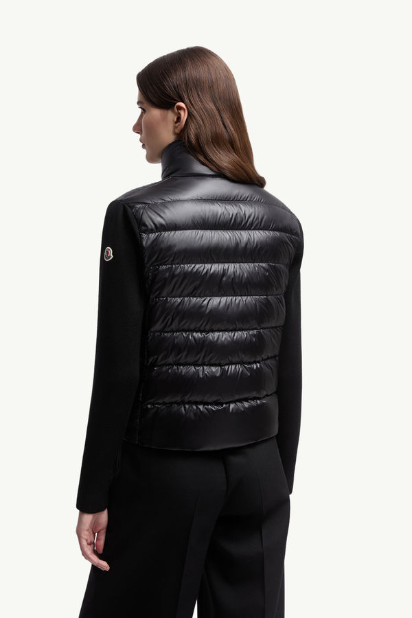 Gepolsterte Strickjacke aus Wolle Damen Schwarz Moncler 4