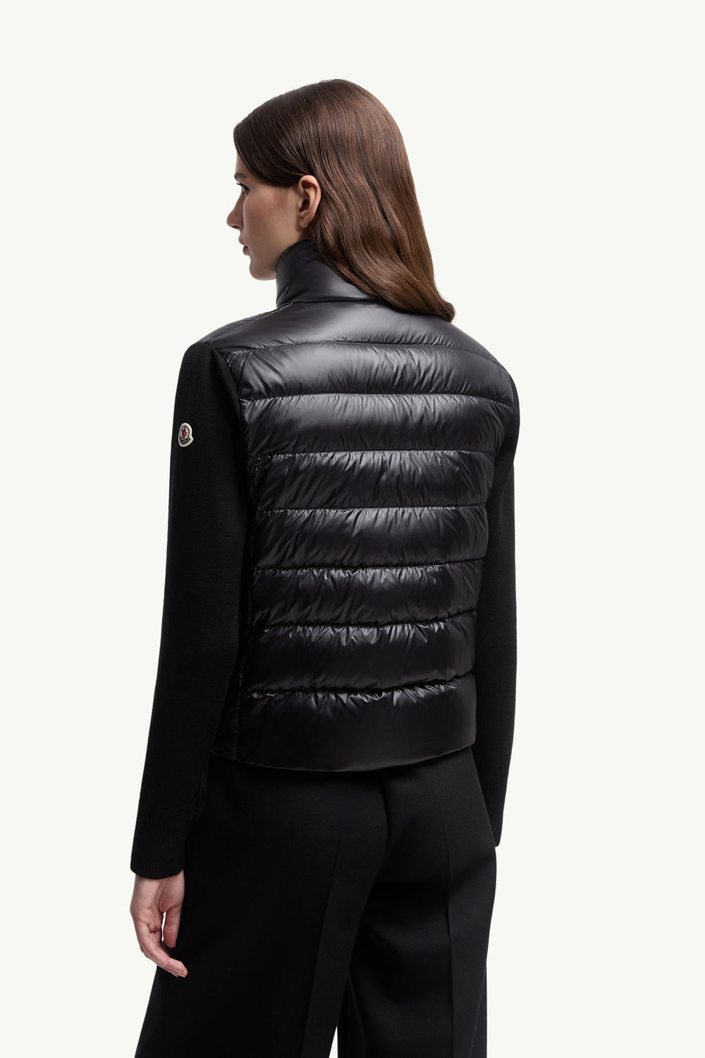 Padded Wool Cardigan Women Black Moncler 4