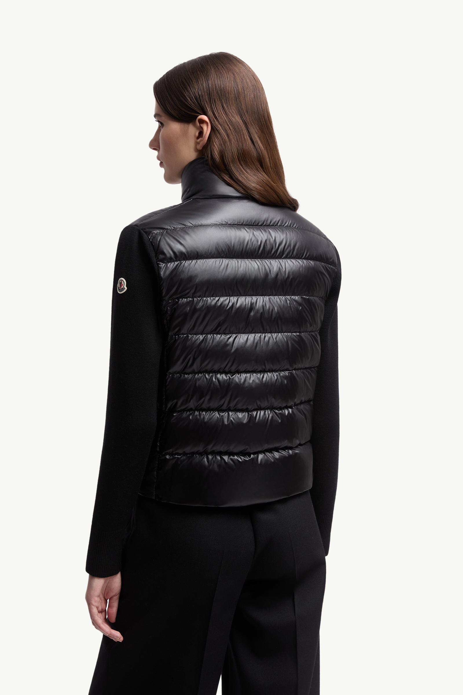 Padded Wool Cardigan Women Black Moncler 4